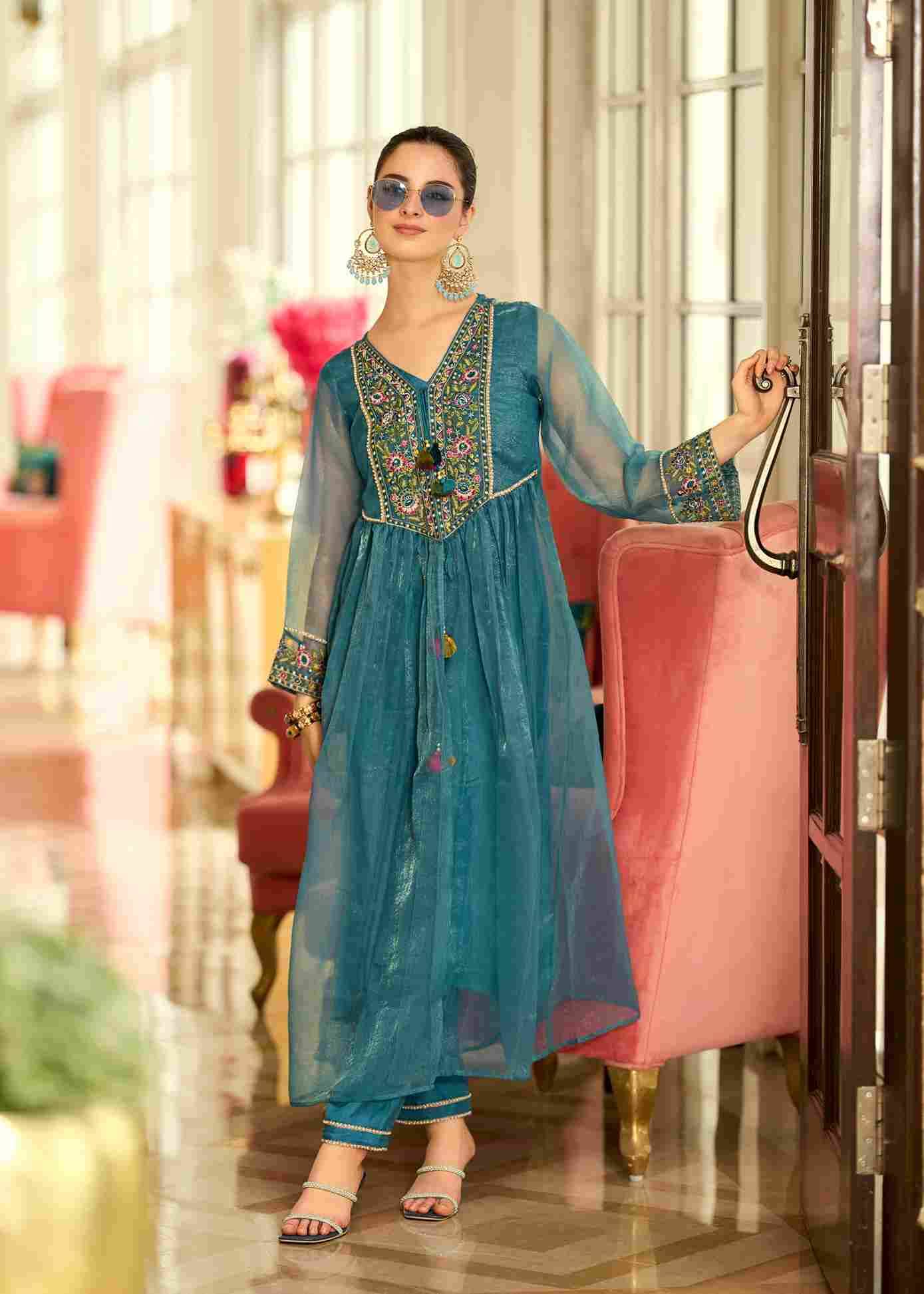 Swara By PRM Trendz 5101 To 5106 Series Designer Stylish Fancy Colorful Beautiful Party Wear & Ethnic Wear Collection Pure Organza Kurtis With Bottom At Wholesale Price