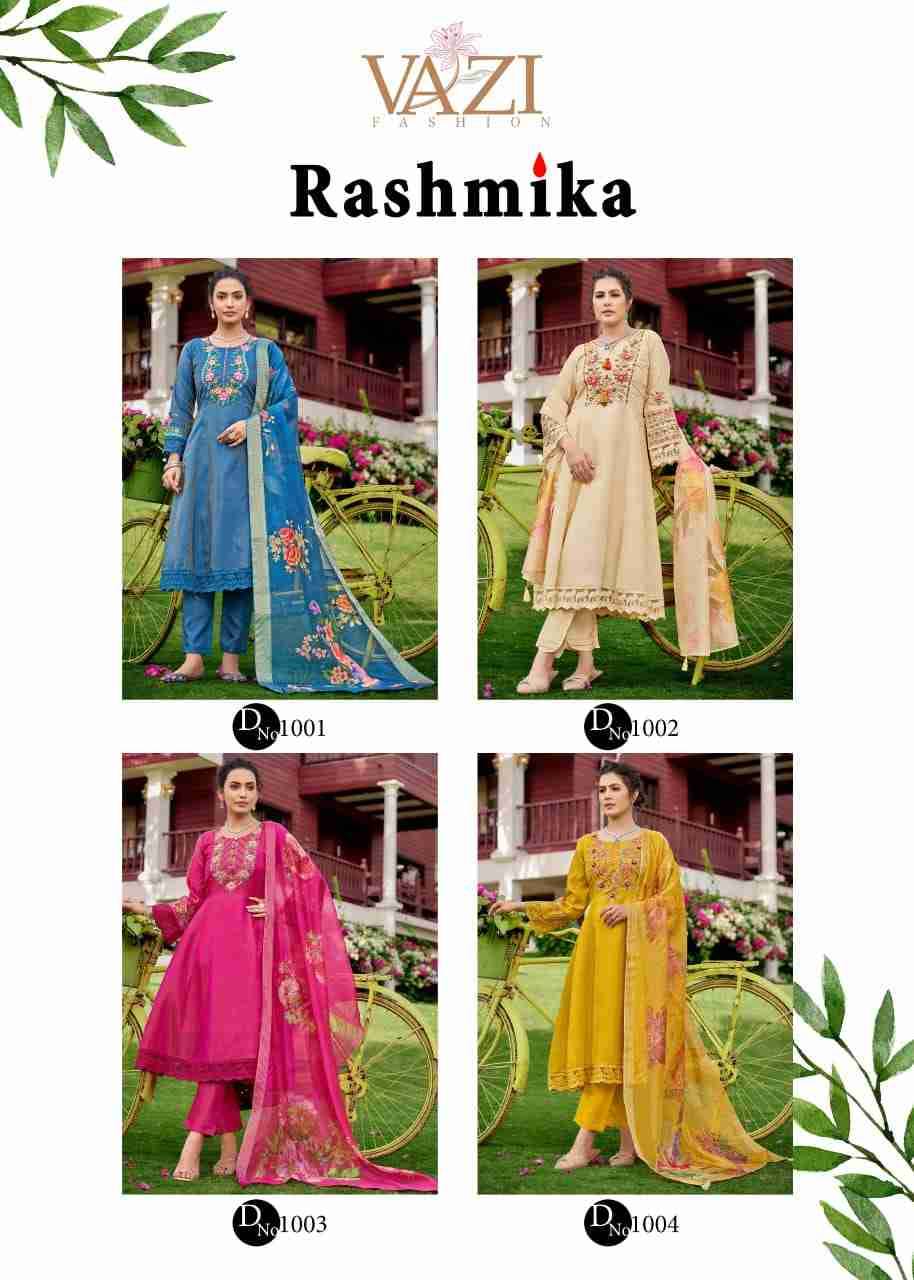 Rashmika By Vazi 1001 To 1004 Series Beautiful Festive Suits Colorful Stylish Fancy Casual Wear & Ethnic Wear Pure Viscose Dresses At Wholesale Price