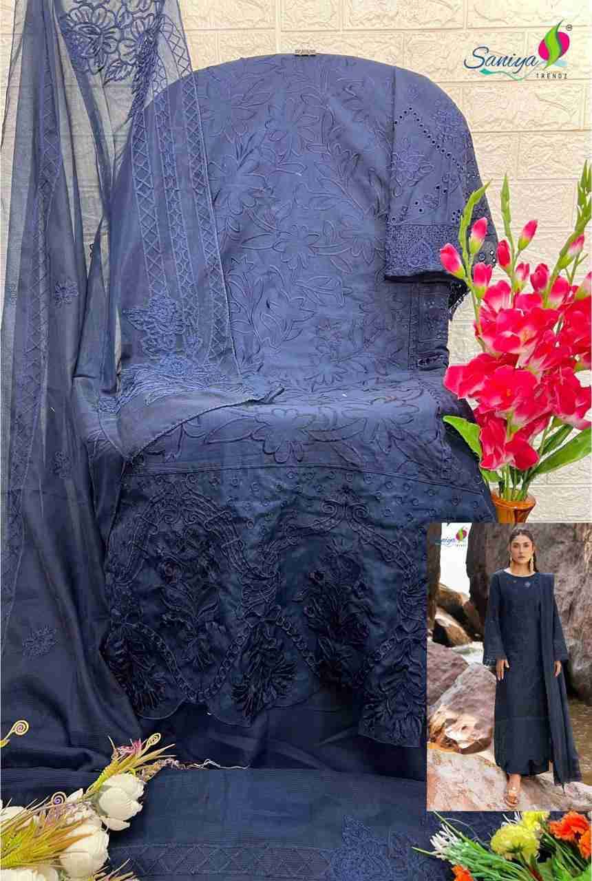 Serene Premium Nx Vol-1 By Saniya Trendz 1001 To 1002 Series Beautiful Pakistani Suits Colorful Stylish Fancy Casual Wear & Ethnic Wear Pure Cotton Embroidered Dresses At Wholesale Price