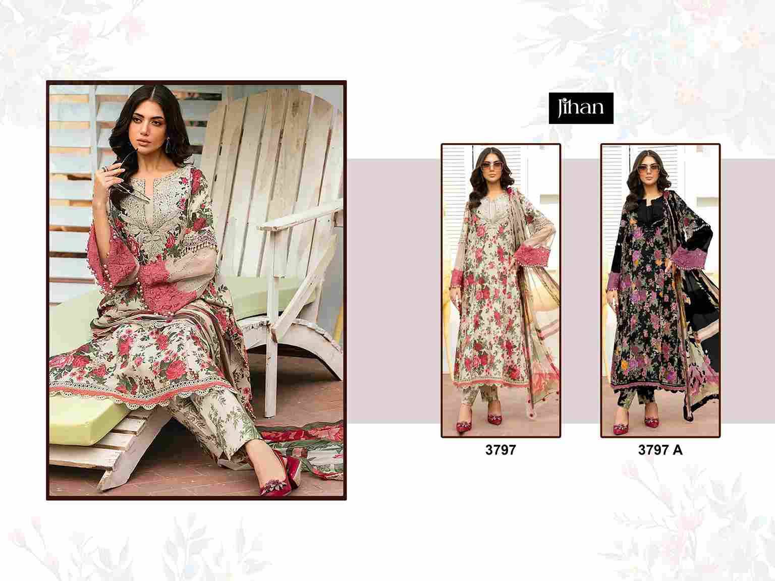 Jihan 3797 Colours By Jihan 3797 To 3797-A Series Beautiful Pakistani Suits Colorful Stylish Fancy Casual Wear & Ethnic Wear Pure Cotton Dresses At Wholesale Price