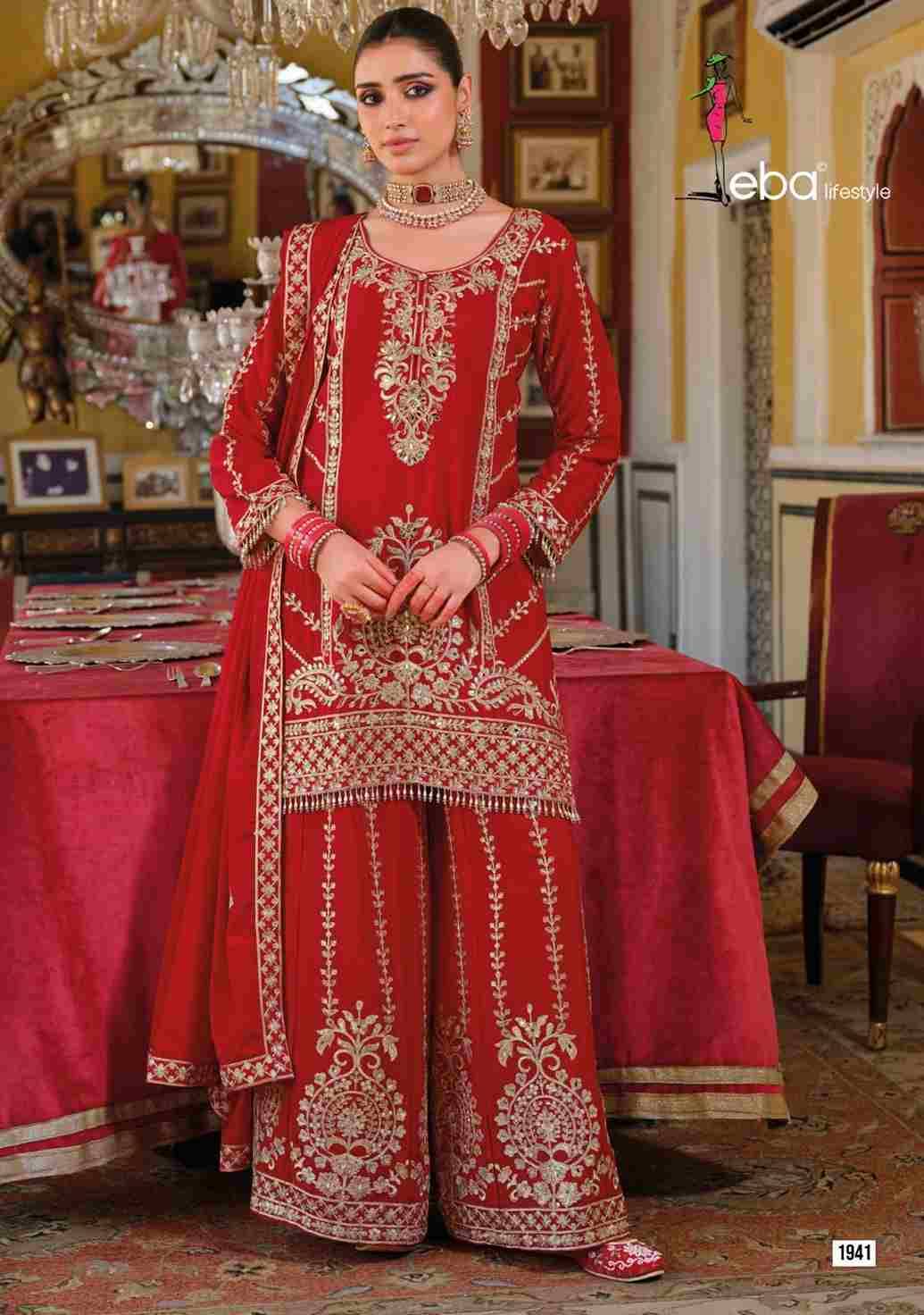 Sundari By Eba Lifestyle 1941 To 1944 Series Beautiful Sharara Suits Colorful Stylish Fancy Casual Wear & Ethnic Wear Heavy Chinnon Embroidery Dresses At Wholesale Price
