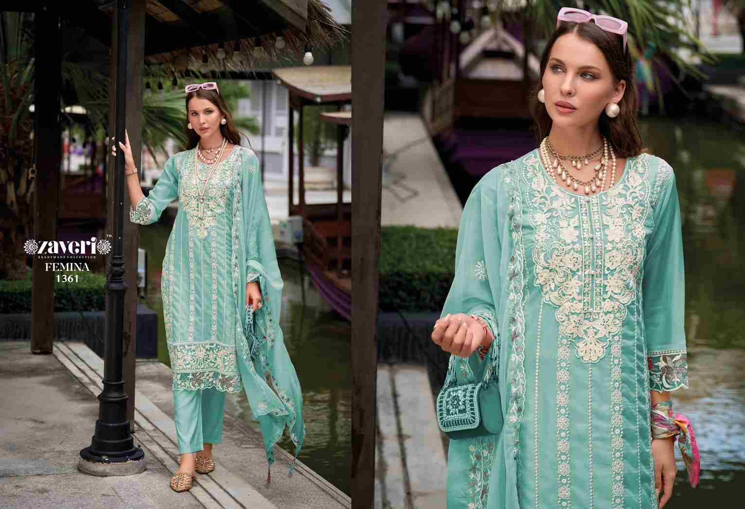 Femina Vol-3 By Zaveri 1360 To 1363 Series Designer Stylish Fancy Colorful Beautiful Party Wear & Ethnic Wear Collection Soft Organza Dresses At Wholesale Price
