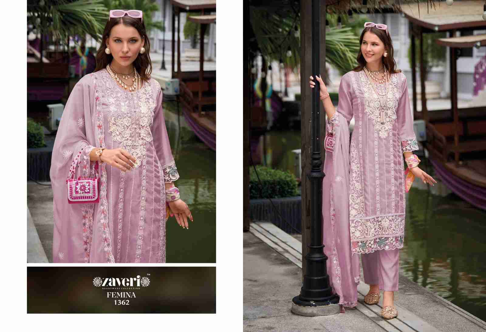 Femina Vol-3 By Zaveri 1360 To 1363 Series Designer Stylish Fancy Colorful Beautiful Party Wear & Ethnic Wear Collection Soft Organza Dresses At Wholesale Price