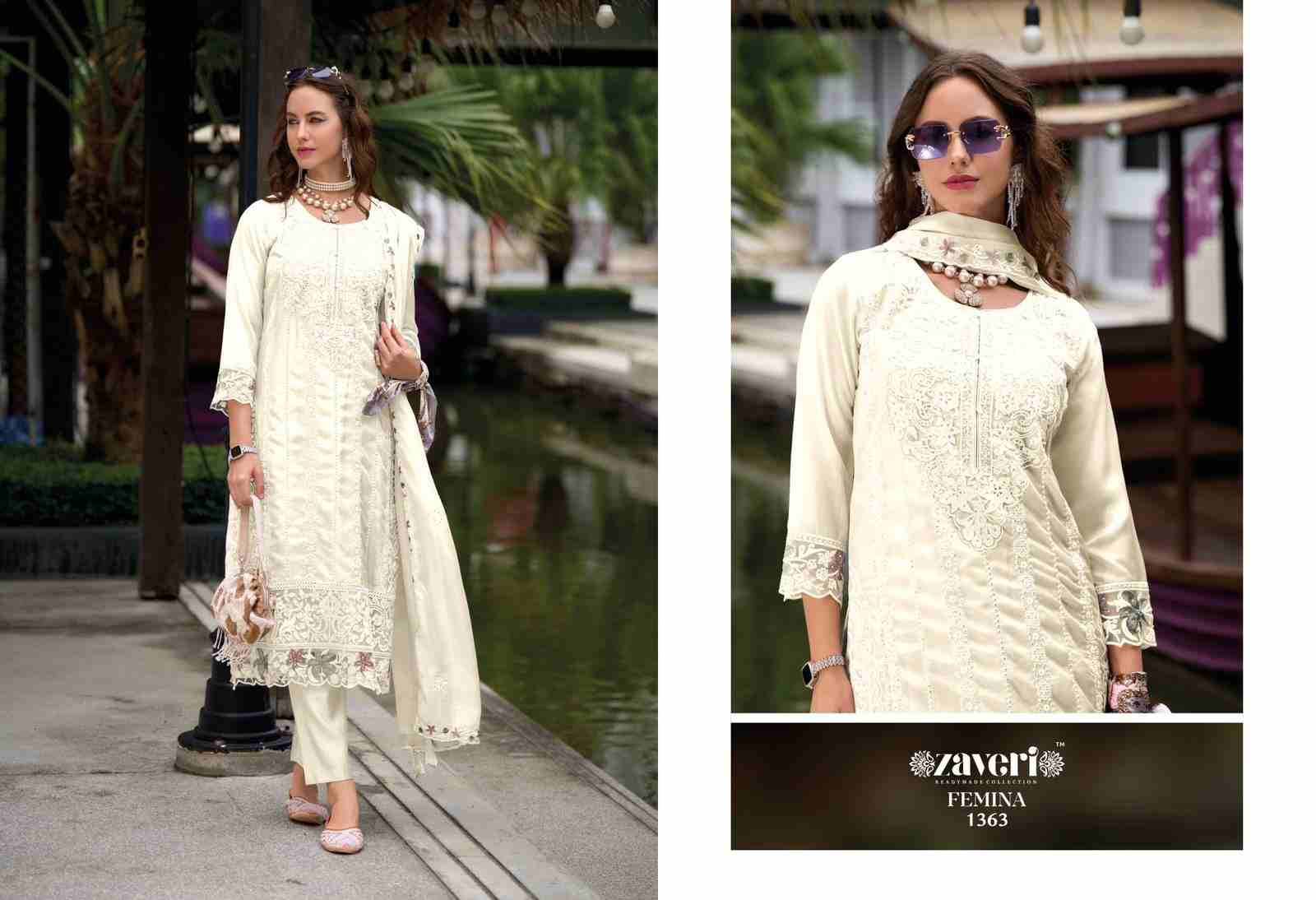 Femina Vol-3 By Zaveri 1360 To 1363 Series Designer Stylish Fancy Colorful Beautiful Party Wear & Ethnic Wear Collection Soft Organza Dresses At Wholesale Price