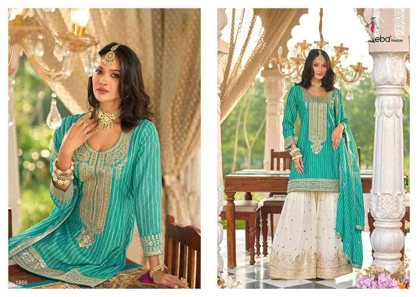 Seerat By Eba Lifestyle 1854 To 1856 Series Designer Sharara Suits Collection Beautiful Stylish Fancy Colorful Party Wear & Occasional Wear Heavy Chinnon Dresses At Wholesale Price