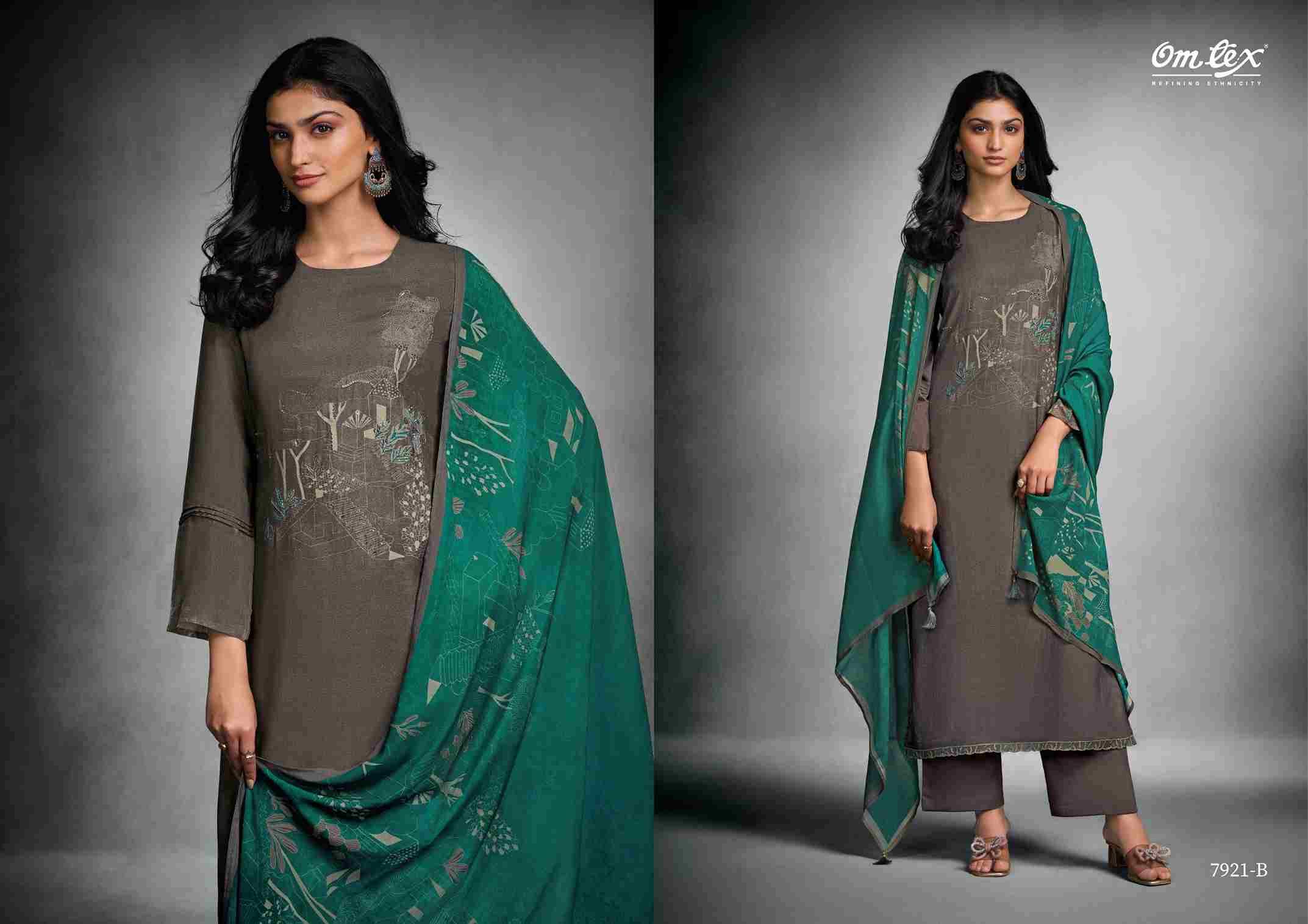 Navastra By Om Tex 7921-A To 7921-D Series Beautiful Festive Suits Colorful Stylish Fancy Casual Wear & Ethnic Wear Silk Print With Work Dresses At Wholesale Price