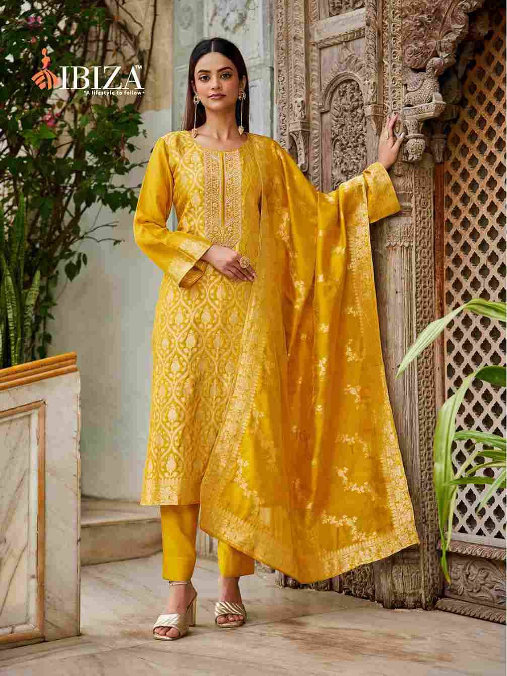 Prerna By Ibiza 16010 To 16013 Series Designer Festive Suits Beautiful Fancy Stylish Colorful Party Wear & Occasional Wear Pure Silk Jacquard Dresses At Wholesale Price