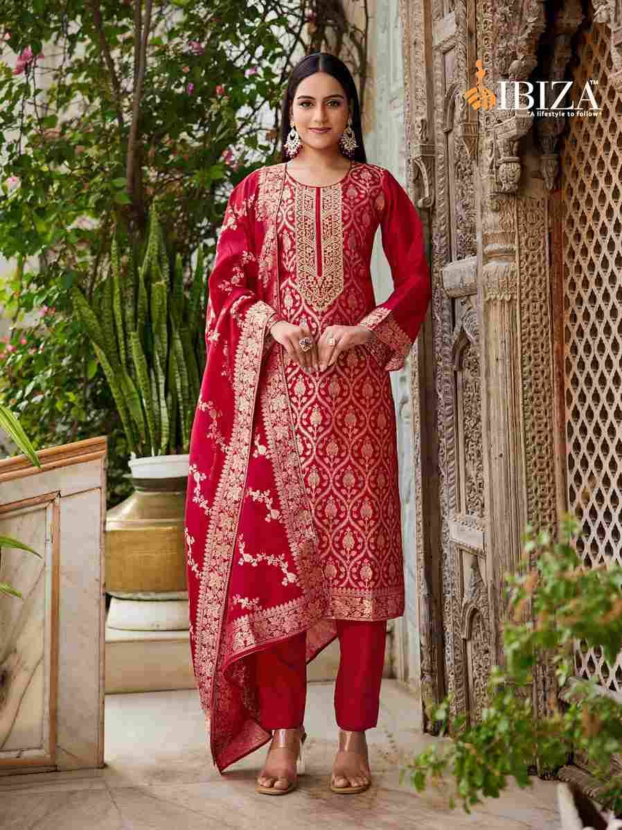 Prerna By Ibiza 16010 To 16013 Series Designer Festive Suits Beautiful Fancy Stylish Colorful Party Wear & Occasional Wear Pure Silk Jacquard Dresses At Wholesale Price