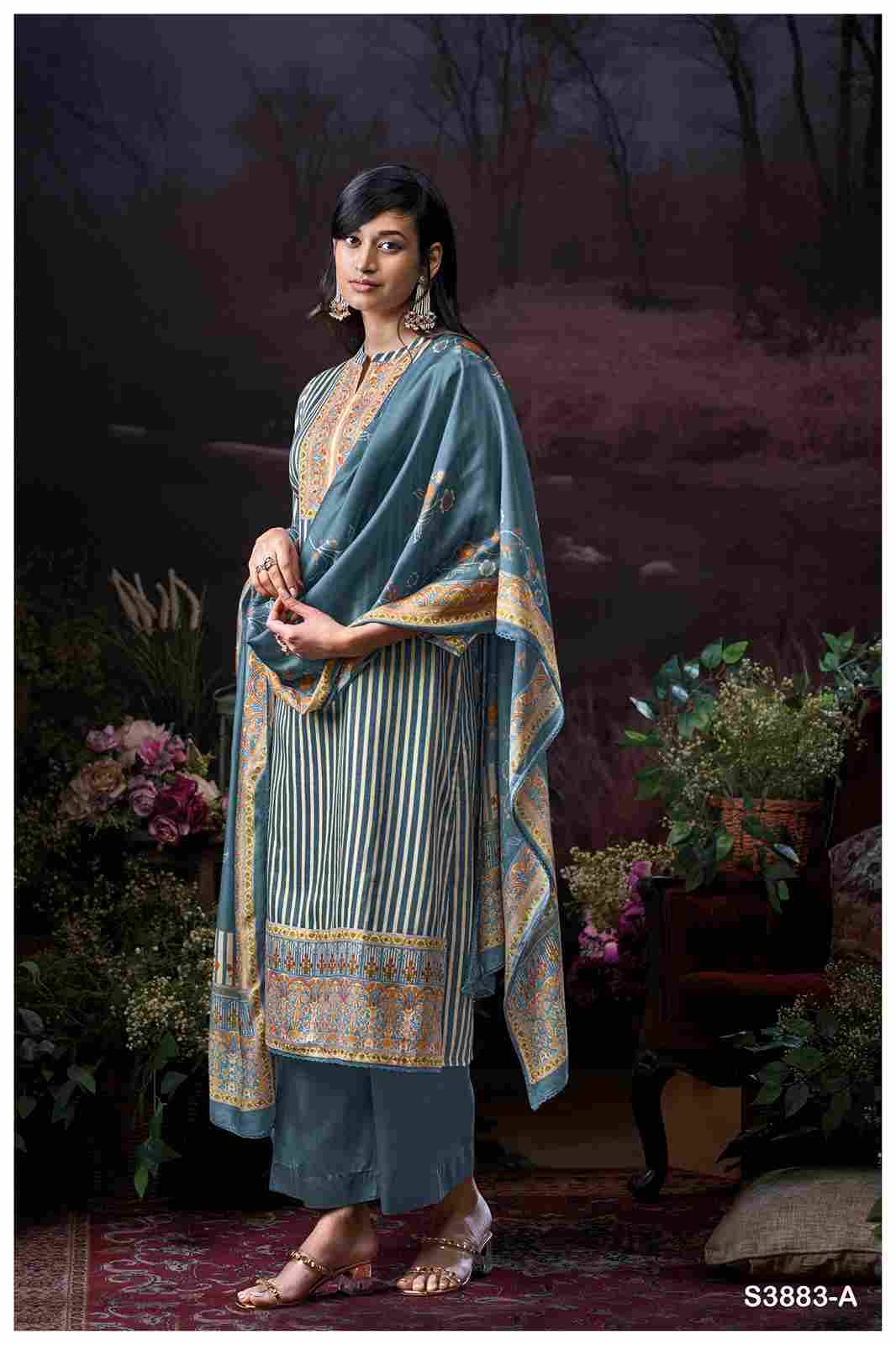 Josette-3883 By Ganga Fashion 3883-A To 3883-D Series Beautiful Festive Suits Colorful Stylish Fancy Casual Wear & Ethnic Wear Pure Cotton Satin Dresses At Wholesale Price
