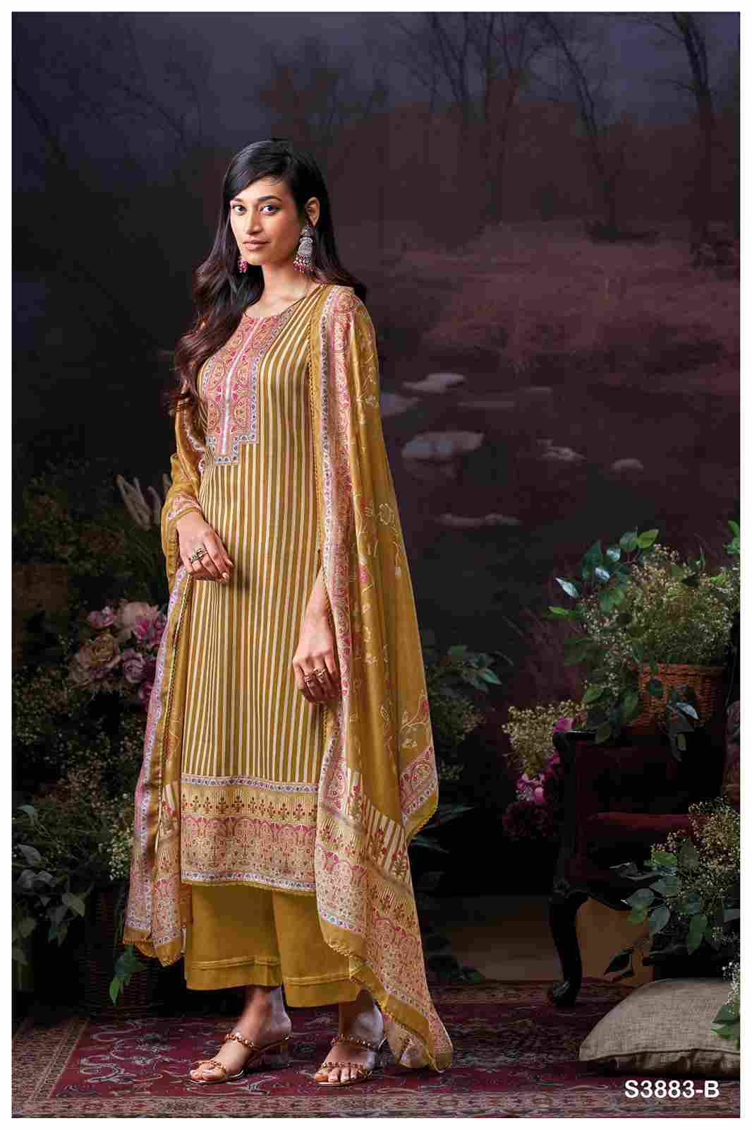 Josette-3883 By Ganga Fashion 3883-A To 3883-D Series Beautiful Festive Suits Colorful Stylish Fancy Casual Wear & Ethnic Wear Pure Cotton Satin Dresses At Wholesale Price