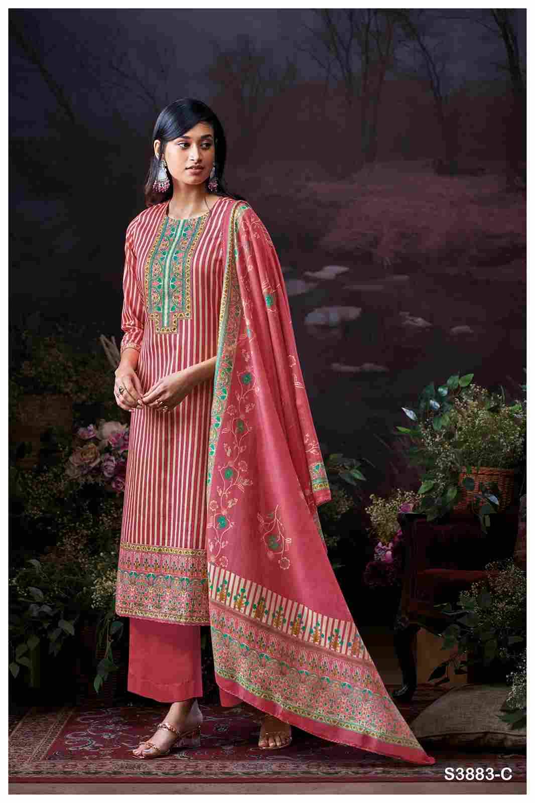 Josette-3883 By Ganga Fashion 3883-A To 3883-D Series Beautiful Festive Suits Colorful Stylish Fancy Casual Wear & Ethnic Wear Pure Cotton Satin Dresses At Wholesale Price