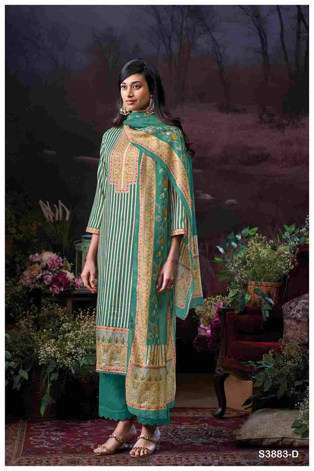 Josette-3883 By Ganga Fashion 3883-A To 3883-D Series Beautiful Festive Suits Colorful Stylish Fancy Casual Wear & Ethnic Wear Pure Cotton Satin Dresses At Wholesale Price