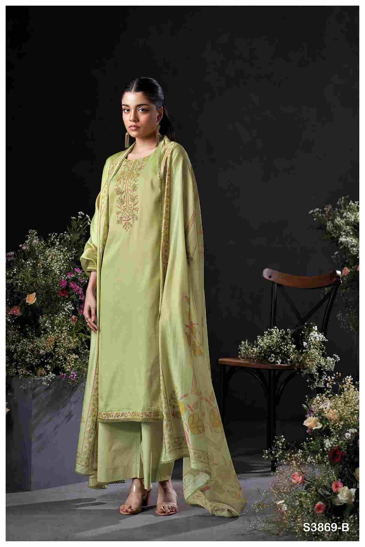 Milara-3869 By Ganga Fashion 3869-A To 3869-D Series Beautiful Festive Suits Colorful Stylish Fancy Casual Wear & Ethnic Wear Pure Cotton Satin Dresses At Wholesale Price