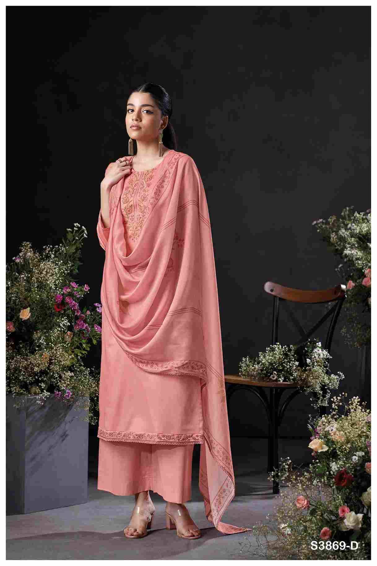 Milara-3869 By Ganga Fashion 3869-A To 3869-D Series Beautiful Festive Suits Colorful Stylish Fancy Casual Wear & Ethnic Wear Pure Cotton Satin Dresses At Wholesale Price