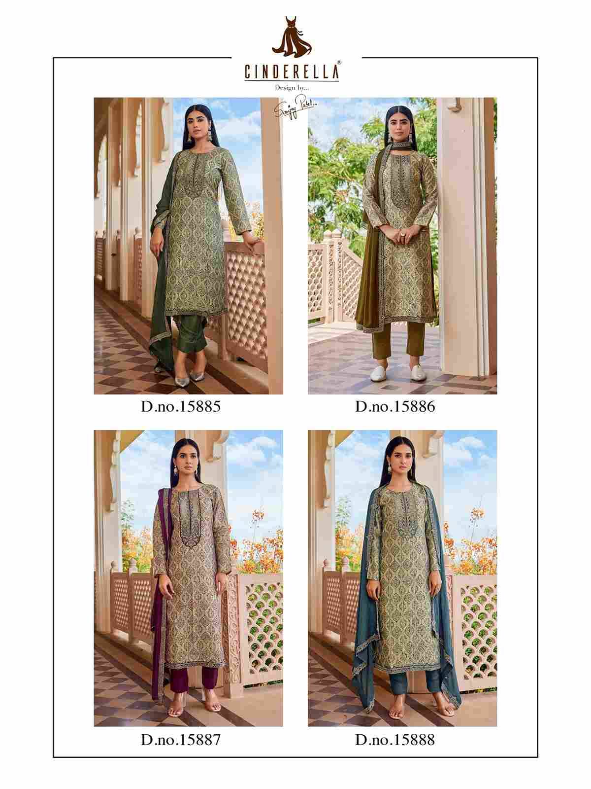Saheli By Cinderella 15885 To 15888 Series Beautiful Stylish Festive Suits Fancy Colorful Casual Wear & Ethnic Wear & Ready To Wear Silk Jacquard Dresses At Wholesale Price