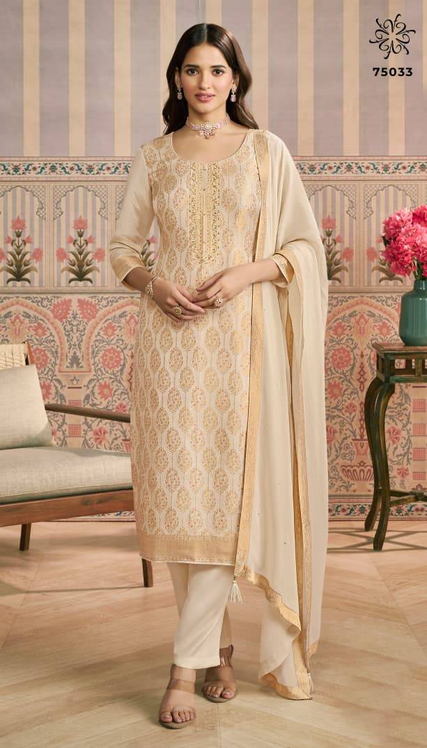 Peehu By Kuleesh 75031 To 75034 Series Designer Festive Suits Collection Beautiful Stylish Fancy Colorful Party Wear & Occasional Wear Simmer Jacquard Dresses At Wholesale Price