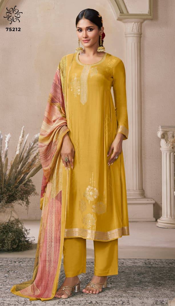 Navya Vol-6 By Kuleesh 75211 To 75214 Series Designer Festive Suits Collection Beautiful Stylish Fancy Colorful Party Wear & Occasional Wear Muslin Dresses At Wholesale Price