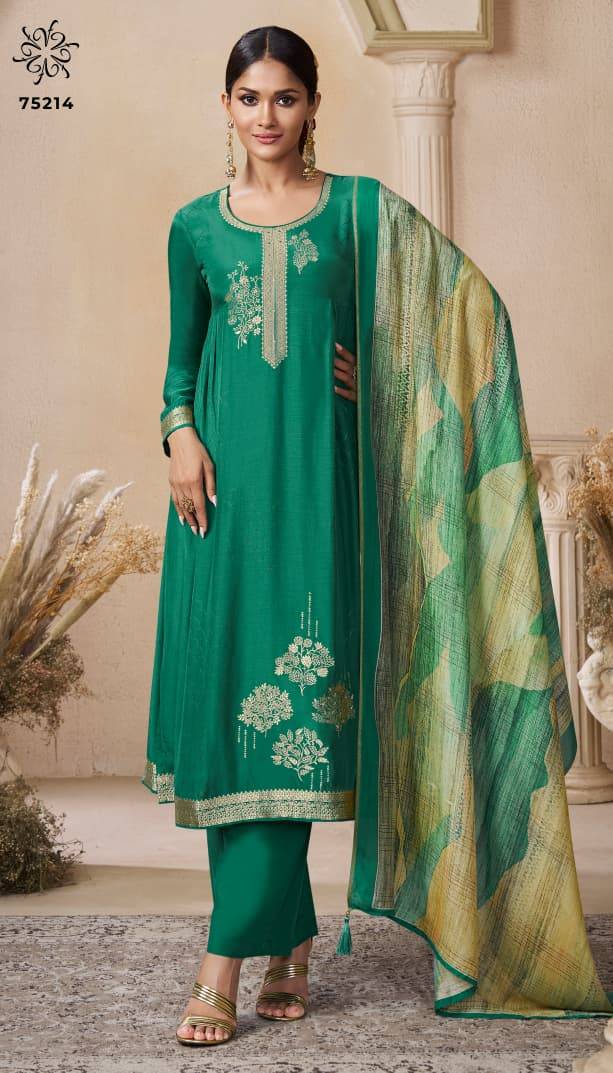 Navya Vol-6 By Kuleesh 75211 To 75214 Series Designer Festive Suits Collection Beautiful Stylish Fancy Colorful Party Wear & Occasional Wear Muslin Dresses At Wholesale Price