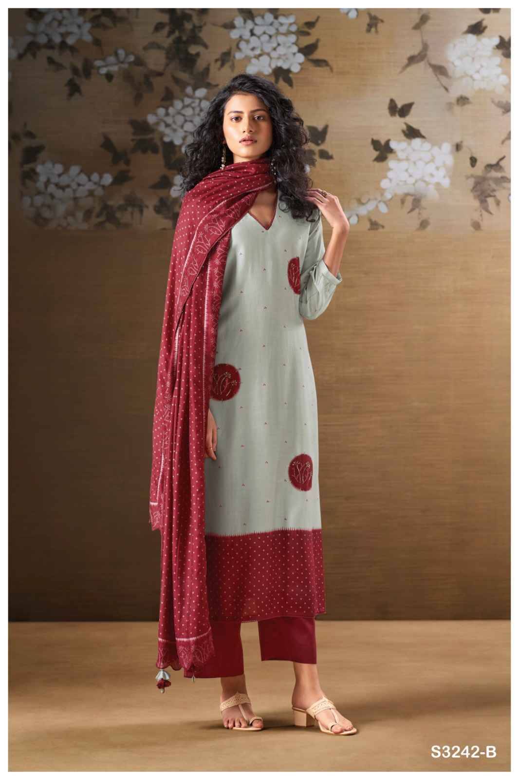 Harina-3242 By Ganga Fashion 3242-A To 3242-D Series Beautiful Festive Suits Colorful Stylish Fancy Casual Wear & Ethnic Wear Pure Bemberg Silk Dresses At Wholesale Price