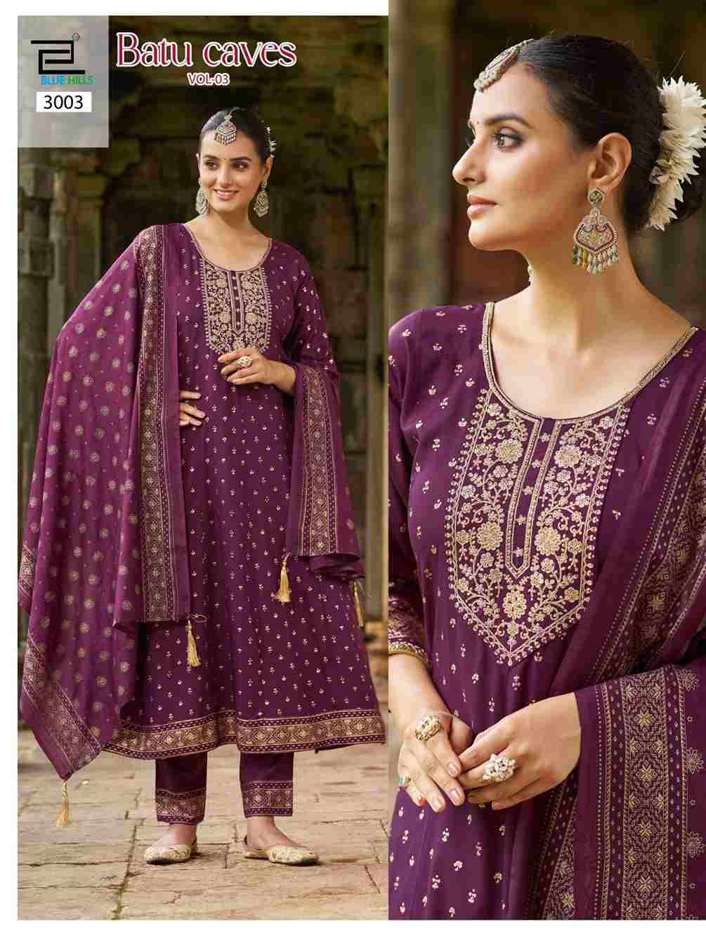 Batu Caves Vol-2 By Blue Hills 3001 To 3006 Series Beautiful Festive Suits Stylish Fancy Colorful Casual Wear & Ethnic Wear Rayon Dresses At Wholesale Price