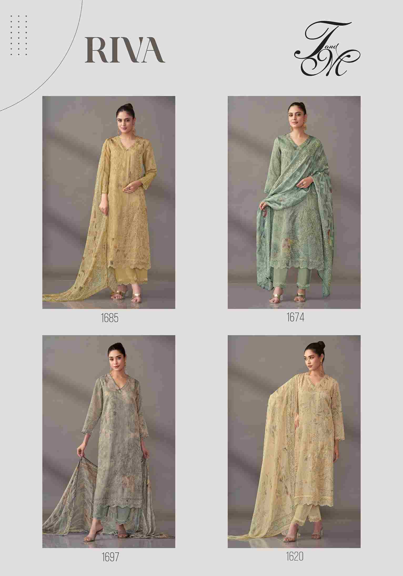 Riva By T And M Designer Studio Beautiful Festive Suits Colorful Stylish Fancy Casual Wear & Ethnic Wear Pure Silk Dresses At Wholesale Price