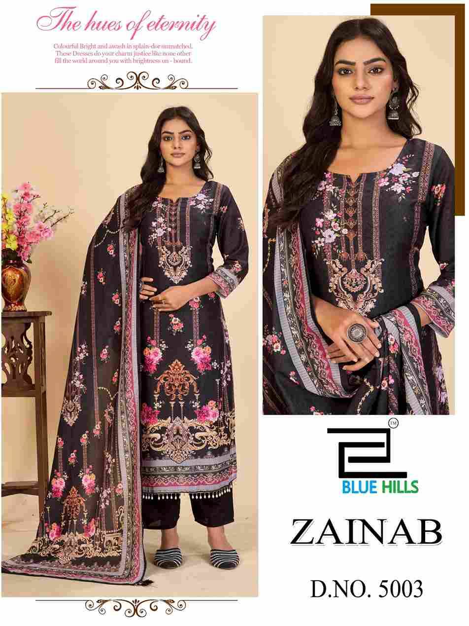 Zainab Vol-5 By Blue Hills 5001 To 5004 Series Designer Festive Suits Beautiful Fancy Colorful Stylish Party Wear & Occasional Wear Pure Muslin Dresses At Wholesale Price