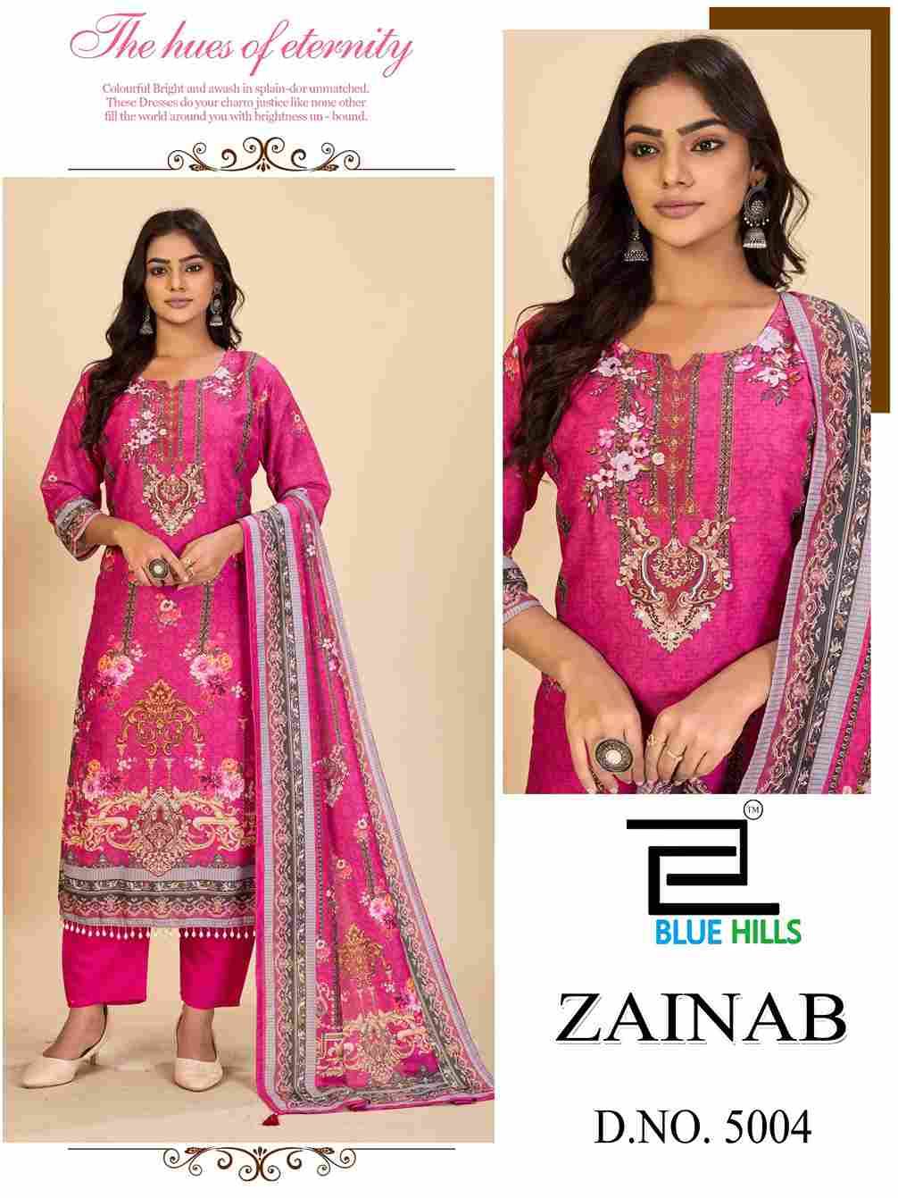 Zainab Vol-5 By Blue Hills 5001 To 5004 Series Designer Festive Suits Beautiful Fancy Colorful Stylish Party Wear & Occasional Wear Pure Muslin Dresses At Wholesale Price