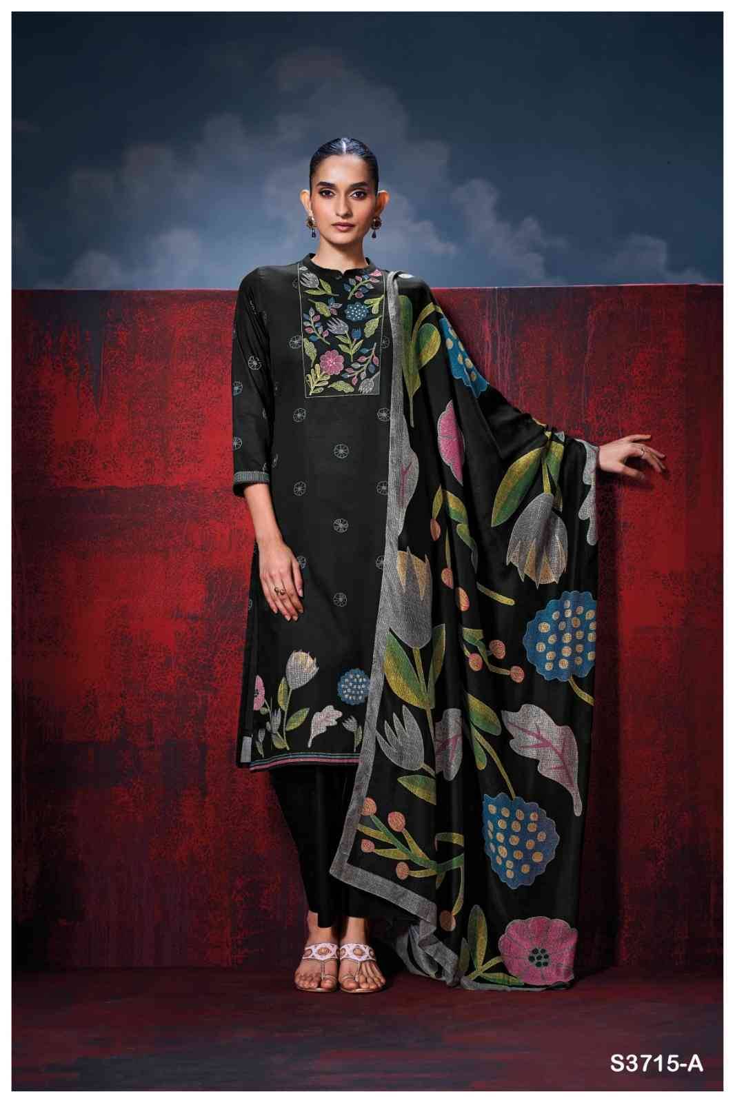 Isalith-3715 By Ganga Fashion 3715-A To 3715-D Series Beautiful Festive Suits Colorful Stylish Fancy Casual Wear & Ethnic Wear Pure Cotton Satin Dresses At Wholesale Price