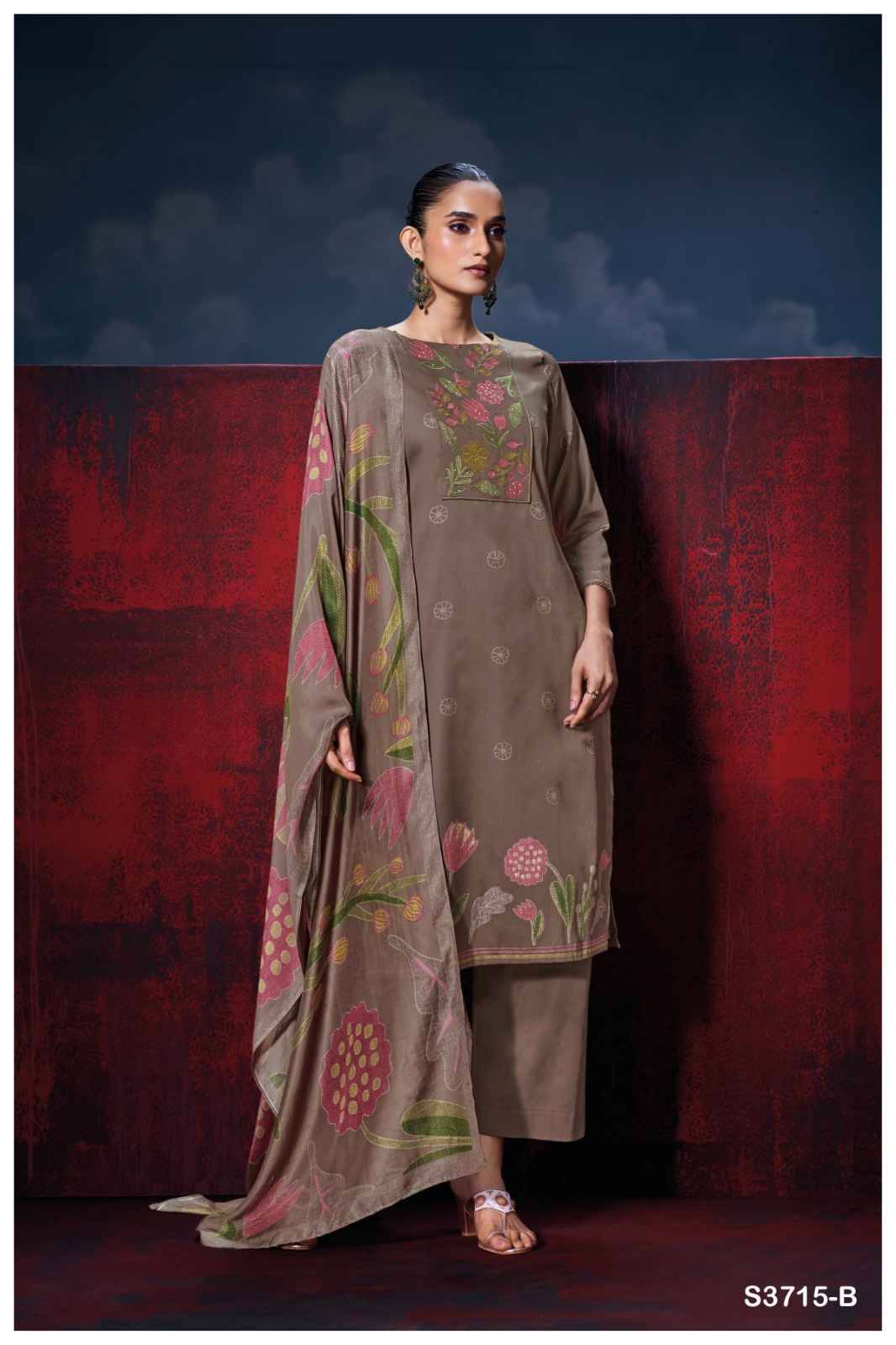 Isalith-3715 By Ganga Fashion 3715-A To 3715-D Series Beautiful Festive Suits Colorful Stylish Fancy Casual Wear & Ethnic Wear Pure Cotton Satin Dresses At Wholesale Price