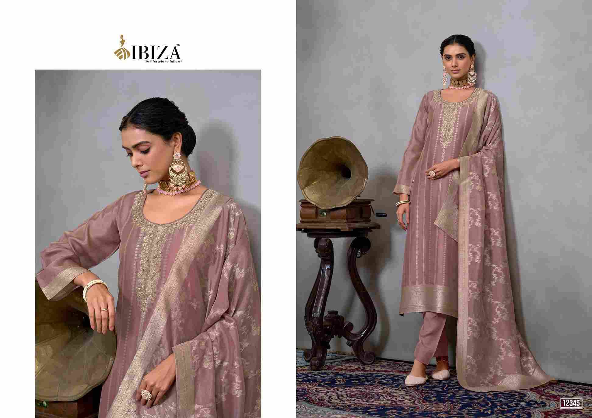 Saawariya By Ibiza 12345-A To 12345-D Series Designer Festive Suits Beautiful Fancy Stylish Colorful Party Wear & Occasional Wear Pure Silk Jacquard Dresses At Wholesale Price