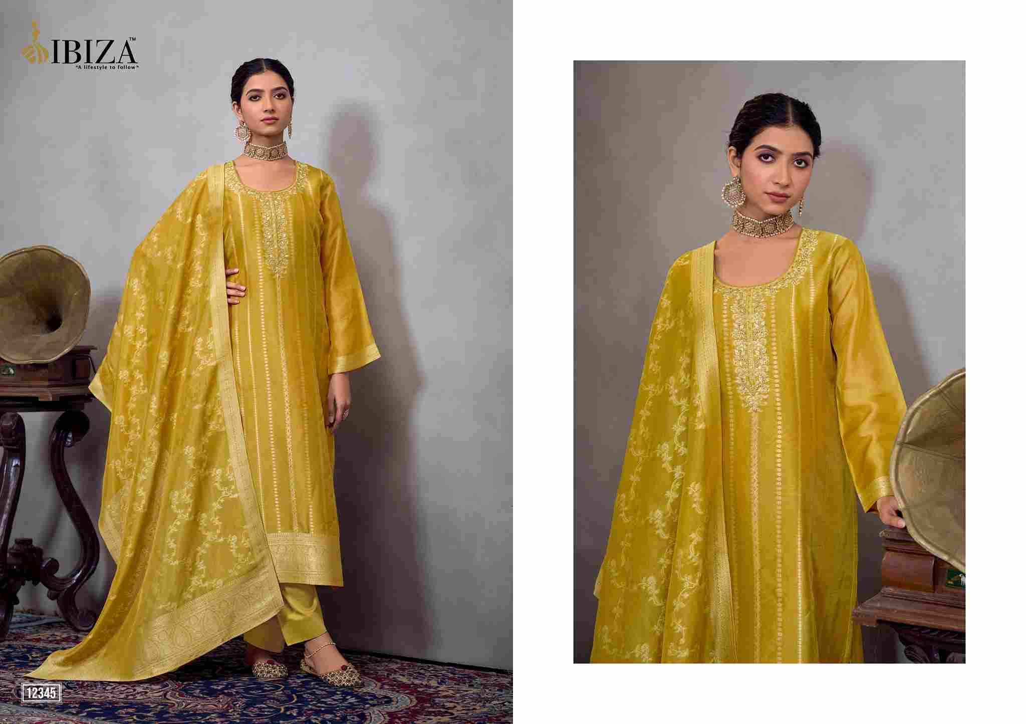 Saawariya By Ibiza 12345-A To 12345-D Series Designer Festive Suits Beautiful Fancy Stylish Colorful Party Wear & Occasional Wear Pure Silk Jacquard Dresses At Wholesale Price