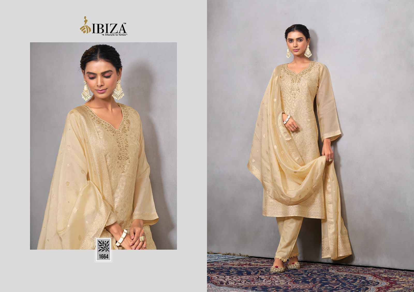 Narah By Ibiza 1661 To 1664 Series Designer Festive Suits Beautiful Fancy Stylish Colorful Party Wear & Occasional Wear Pure Silk Jacquard Dresses At Wholesale Price