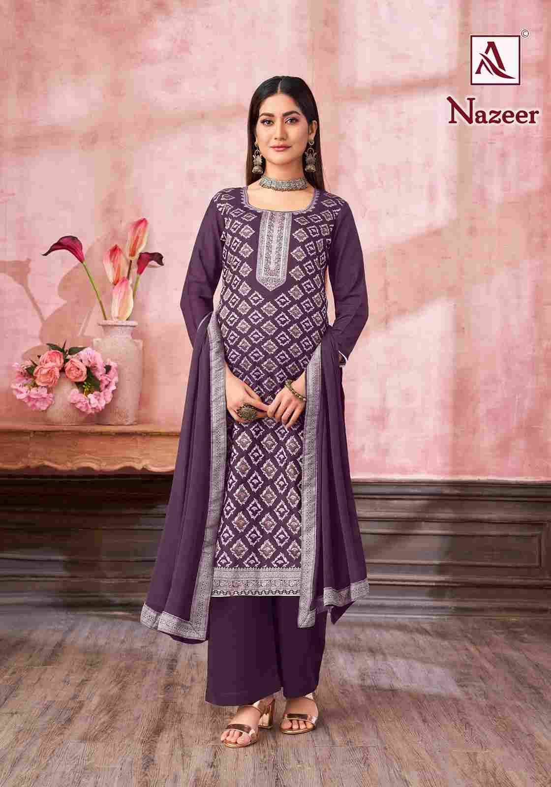 Nazeer By Alok Suit 1702-001 To 1702-006 Series Beautiful Festive Suits Colorful Stylish Fancy Casual Wear & Ethnic Wear Muslin Jacquard Dresses At Wholesale Price