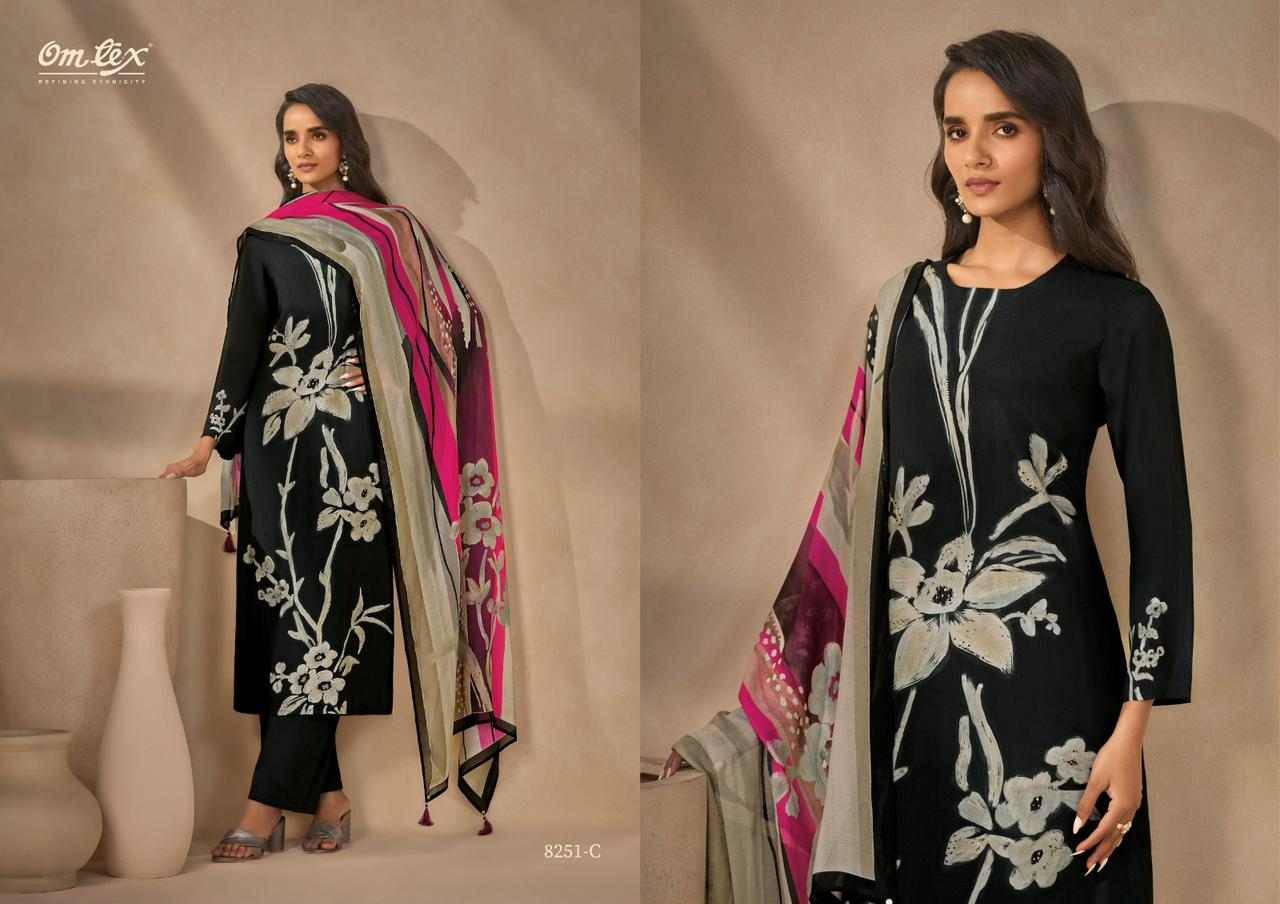 Ruhaya By Om Tex 8251-A To 8251-D Series Beautiful Festive Suits Colorful Stylish Fancy Casual Wear & Ethnic Wear Silk Dresses At Wholesale Price