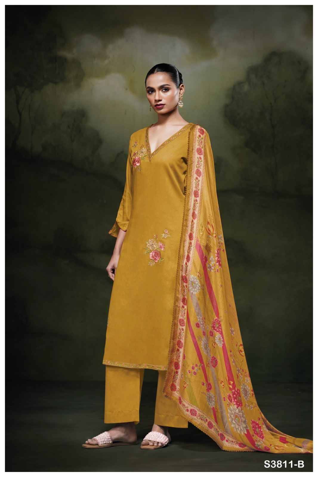 Yennoha-3811 By Ganga Fashion 3811-A To 3811-D Series Beautiful Festive Suits Colorful Stylish Fancy Casual Wear & Ethnic Wear Pure Cotton Satin Dresses At Wholesale Price