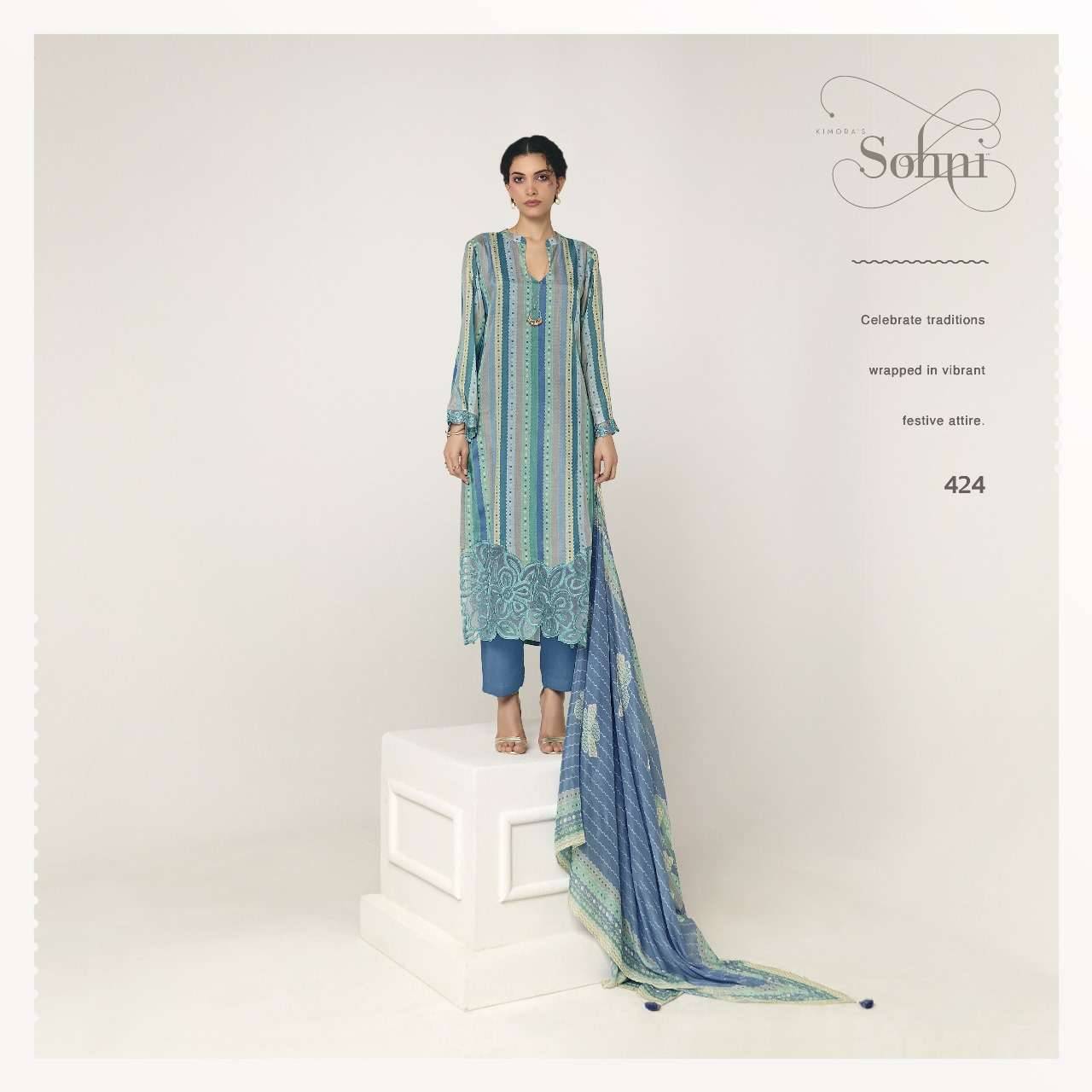 Zulfeen By Sohni 421 To 424 Series Beautiful Suits Colorful Stylish Fancy Casual Wear & Ethnic Wear Pure Muslin Dresses At Wholesale Price