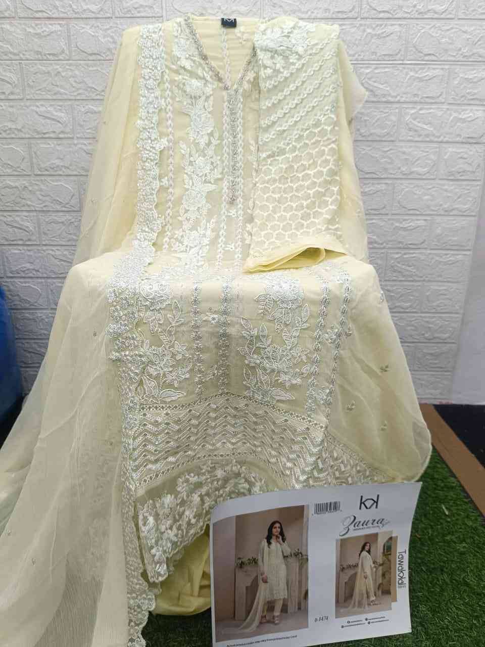 Original Pakistani Zaura By Tawakkal Fab 1471 To 1475 Series Beautiful Pakistani Suits Colorful Stylish Fancy Casual Wear & Ethnic Wear Chiffon Dresses At Wholesale Price