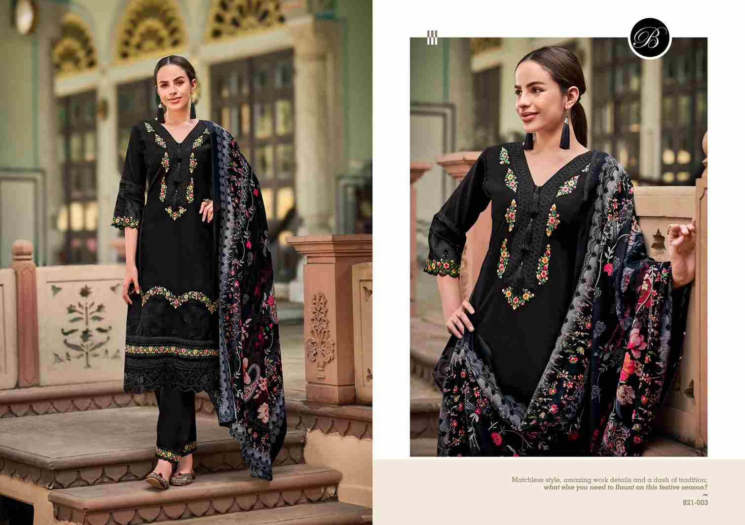 Hazel By Belliza 821-001 To 821-006 Series Beautiful Festive Suits Stylish Fancy Colorful Casual Wear & Ethnic Wear Pure Roman Silk Dresses At Wholesale Price