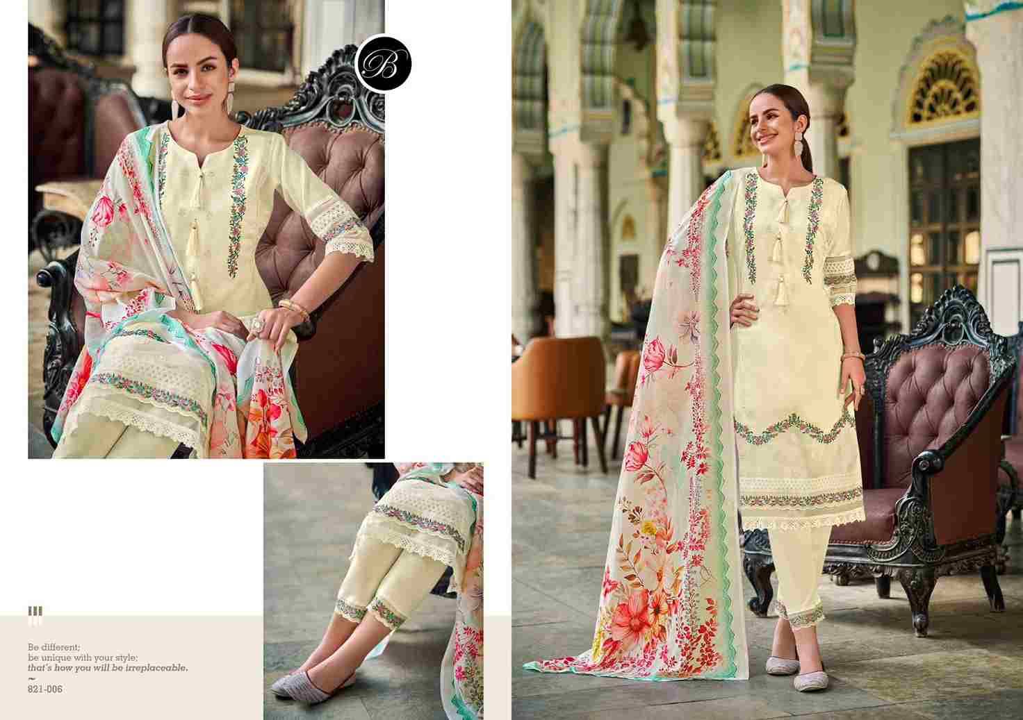 Hazel By Belliza 821-001 To 821-006 Series Beautiful Festive Suits Stylish Fancy Colorful Casual Wear & Ethnic Wear Pure Roman Silk Dresses At Wholesale Price