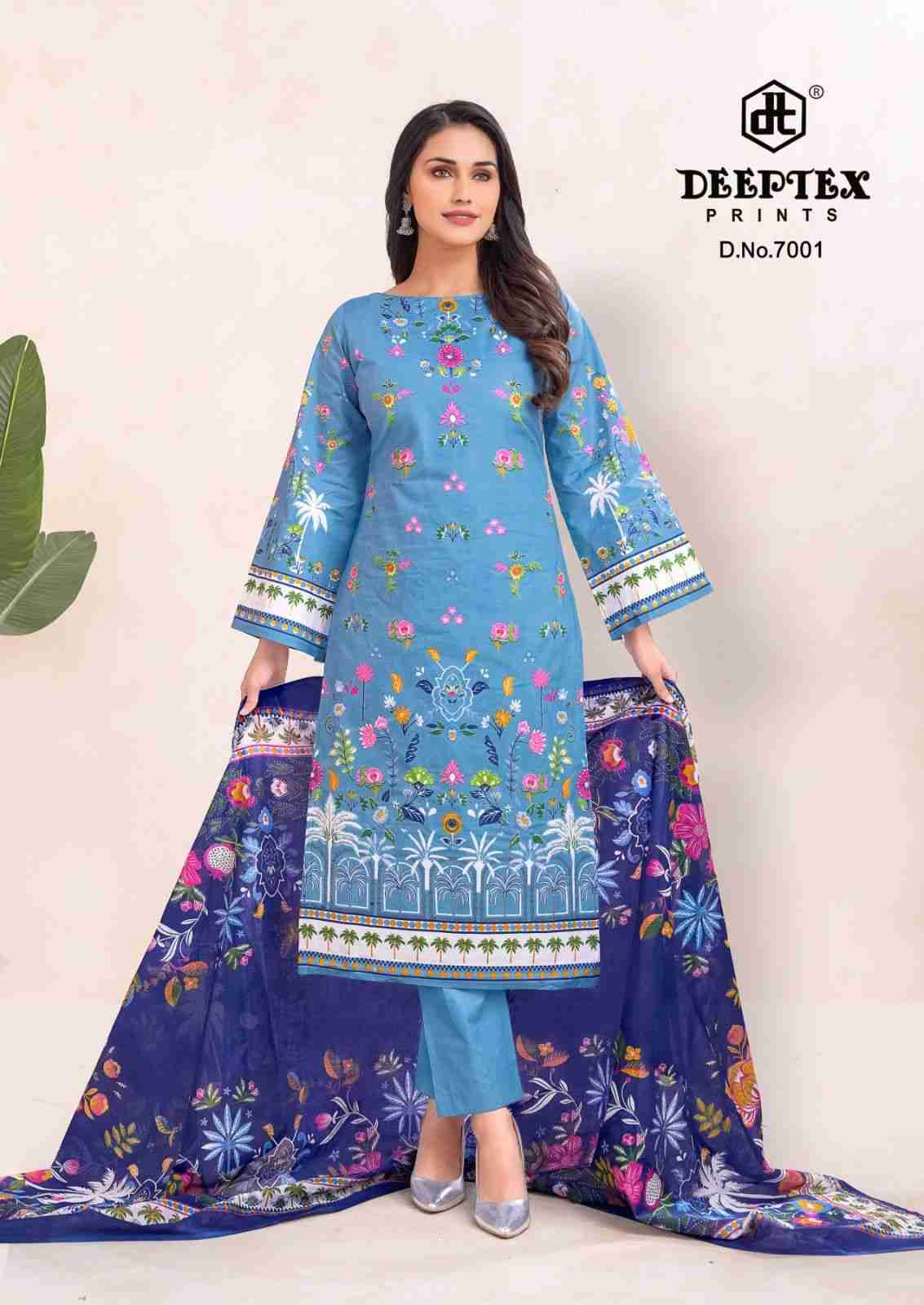 Roohi Zara Vol-7 By Deeptex Prints 7001 To 7008 Series Beautiful Stylish Festive Suits Fancy Colorful Casual Wear & Ethnic Wear & Ready To Wear Heavy Lawn Print Dresses At Wholesale Price