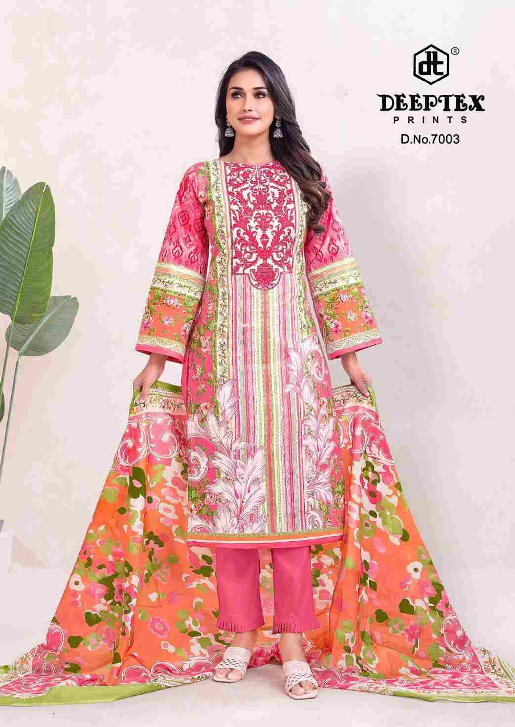 Roohi Zara Vol-7 By Deeptex Prints 7001 To 7008 Series Beautiful Stylish Festive Suits Fancy Colorful Casual Wear & Ethnic Wear & Ready To Wear Heavy Lawn Print Dresses At Wholesale Price