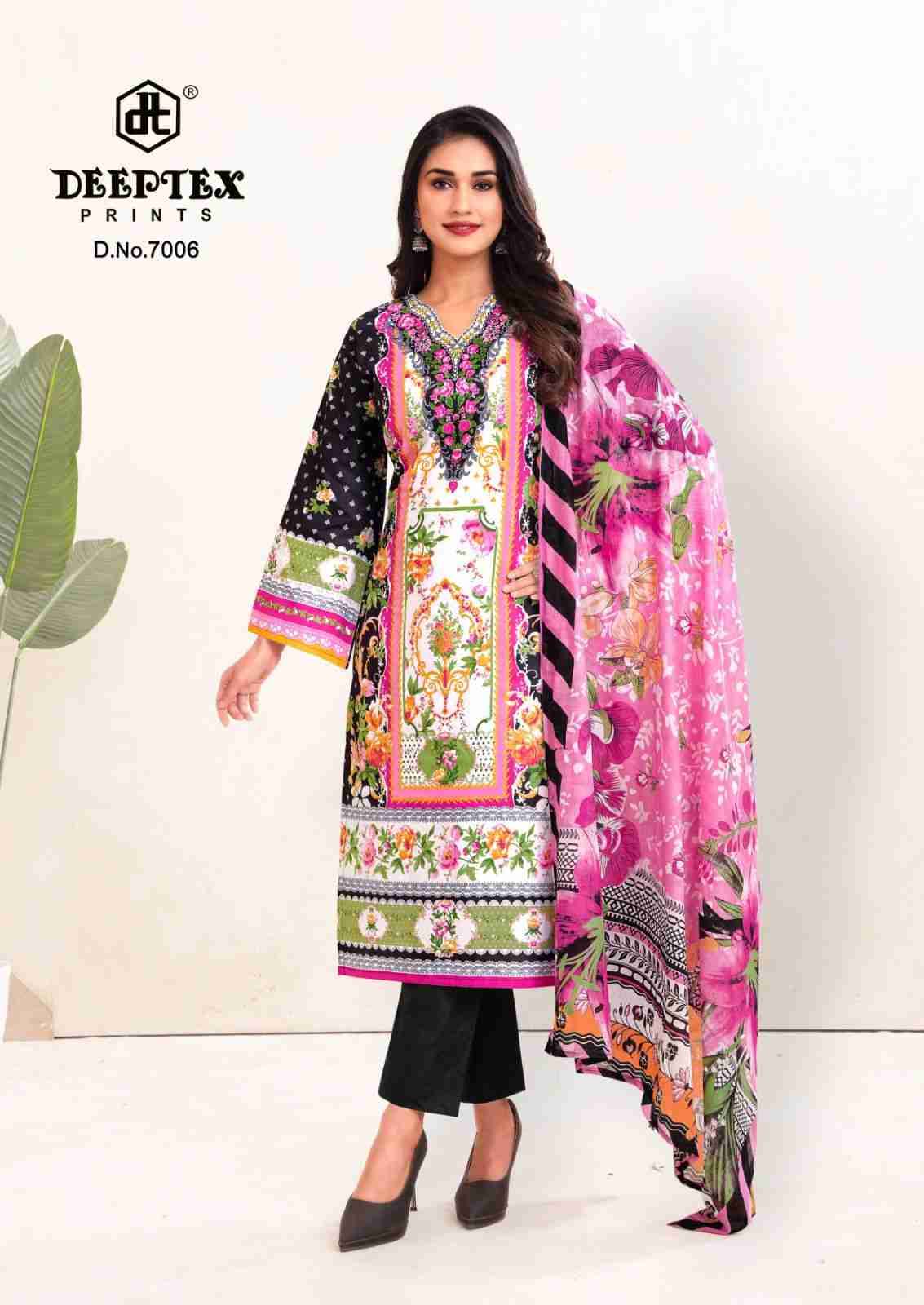 Roohi Zara Vol-7 By Deeptex Prints 7001 To 7008 Series Beautiful Stylish Festive Suits Fancy Colorful Casual Wear & Ethnic Wear & Ready To Wear Heavy Lawn Print Dresses At Wholesale Price