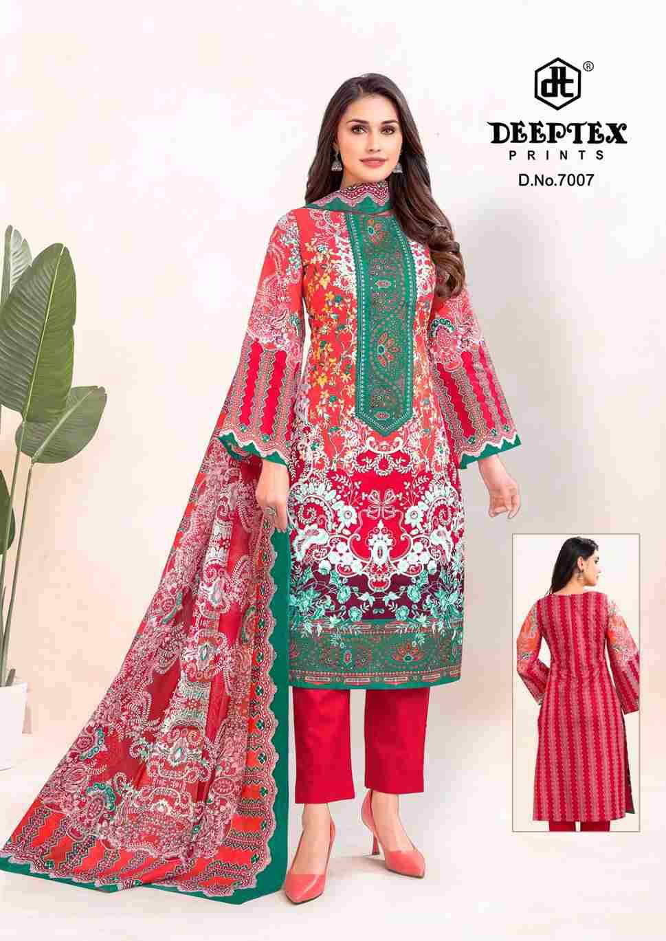 Roohi Zara Vol-7 By Deeptex Prints 7001 To 7008 Series Beautiful Stylish Festive Suits Fancy Colorful Casual Wear & Ethnic Wear & Ready To Wear Heavy Lawn Print Dresses At Wholesale Price