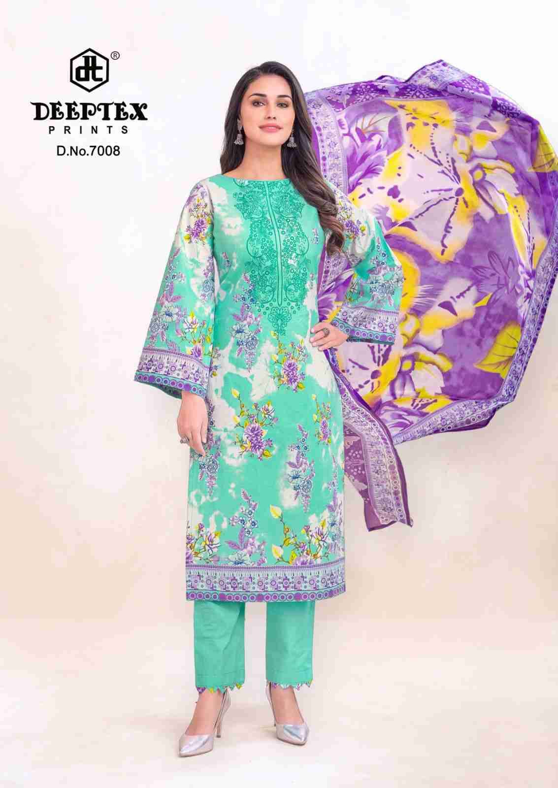 Roohi Zara Vol-7 By Deeptex Prints 7001 To 7008 Series Beautiful Stylish Festive Suits Fancy Colorful Casual Wear & Ethnic Wear & Ready To Wear Heavy Lawn Print Dresses At Wholesale Price