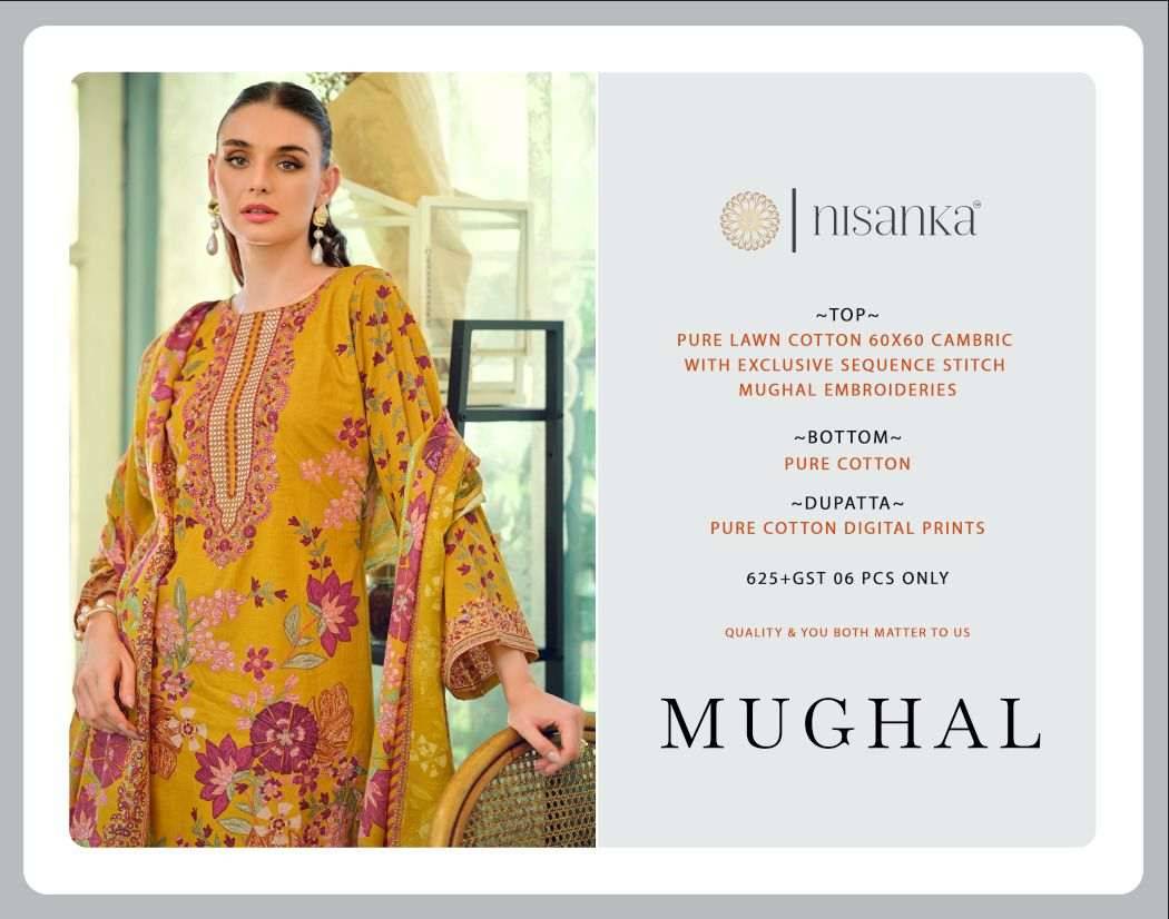 Mughal By Nisanka 01 To 06 Series Wholesale Designer Festive Suits Collection Beautiful Stylish Fancy Colorful Party Wear & Occasional Wear Pure Lawn Cotton Print Dresses At Wholesale Price