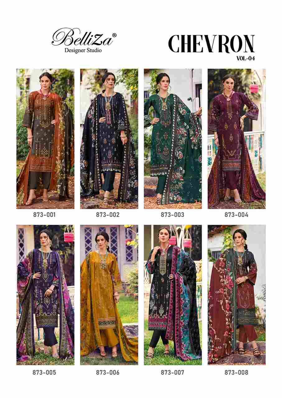 Chevron Vol-4 By Belliza 873-001 To 873-008 Series Beautiful Festive Suits Stylish Fancy Colorful Casual Wear & Ethnic Wear Pure Cotton Print Dresses At Wholesale Price