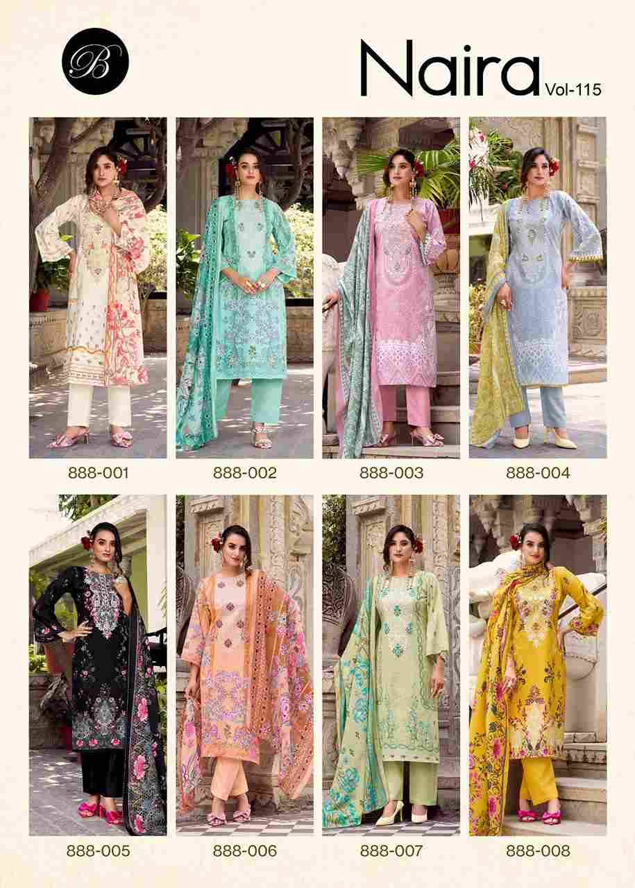 Naira Vol-115 By Belliza 888-001 To 888-008 Series Beautiful Festive Suits Stylish Fancy Colorful Casual Wear & Ethnic Wear Pure Cotton Print Dresses At Wholesale Price
