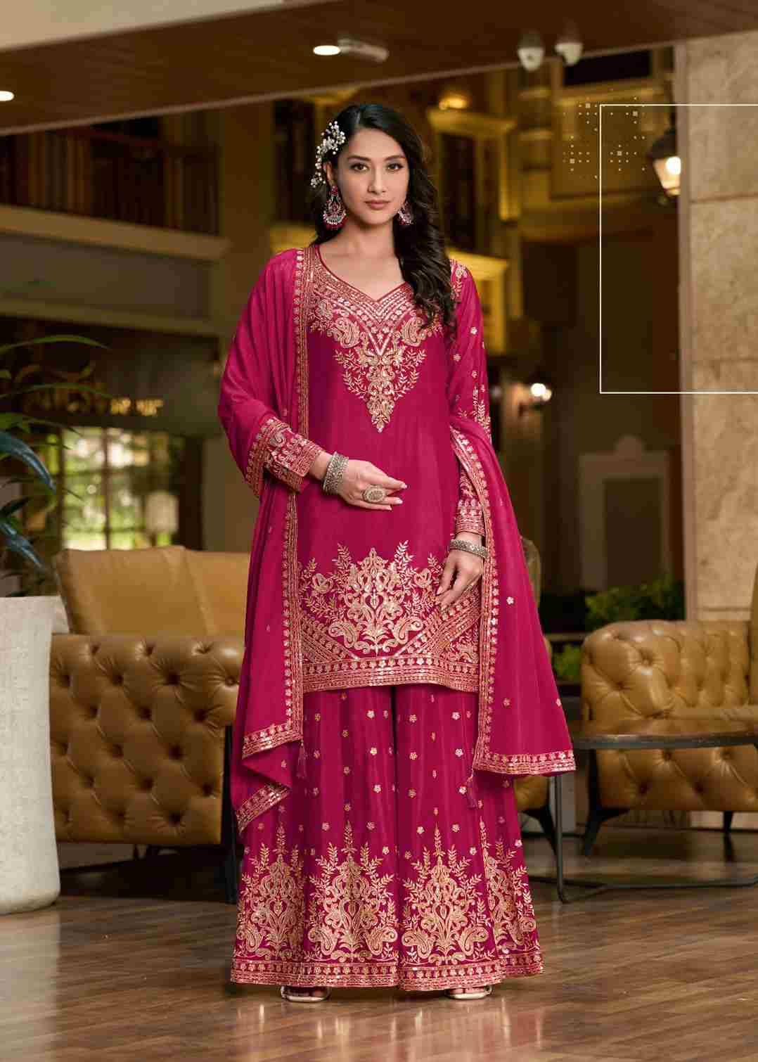Swara By Sanika 10011 To 10014 Series Beautiful Sharara Suits Stylish Fancy Colorful Party Wear & Occasional Wear Premium Chinnon Silk Dresses At Wholesale Price