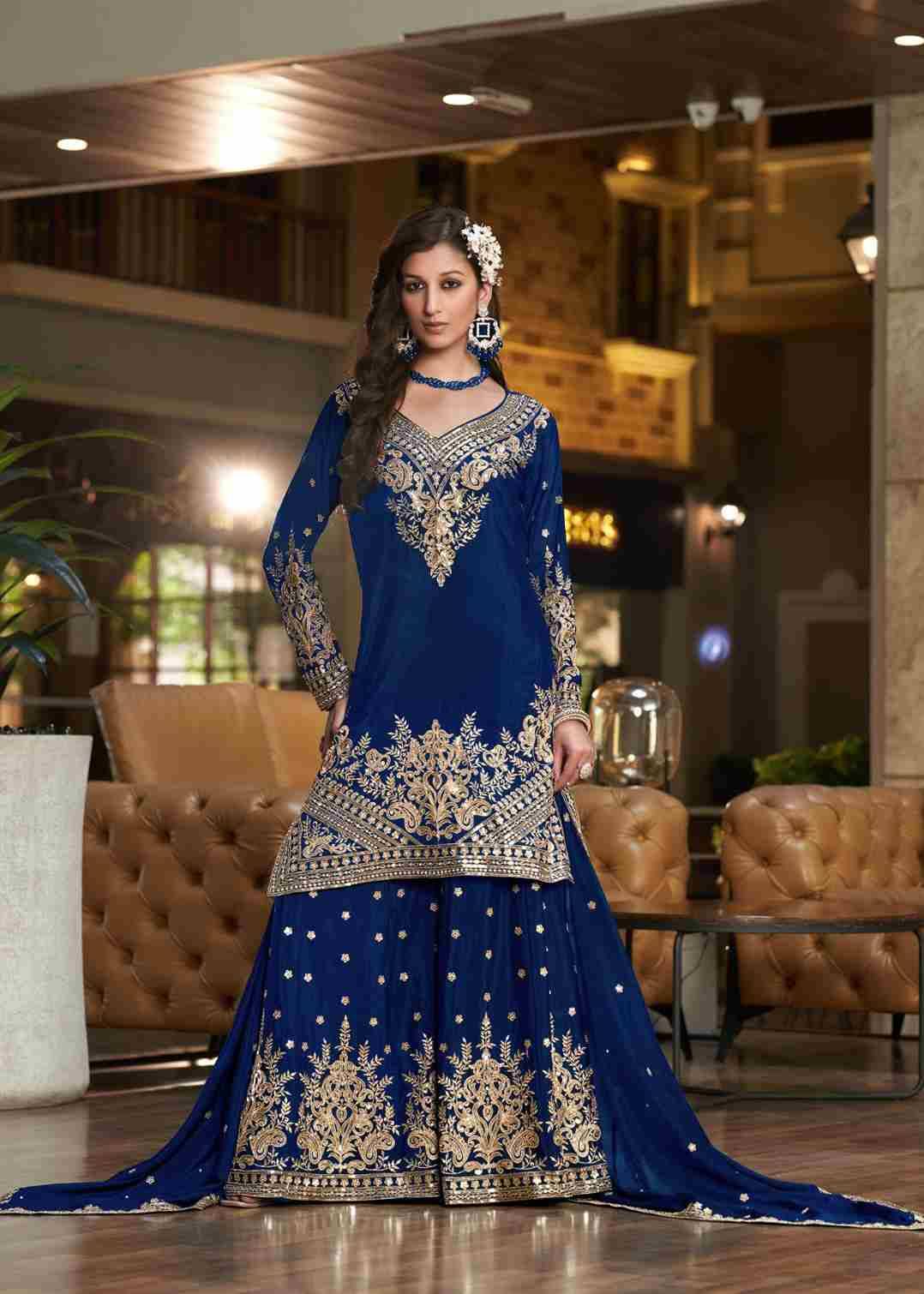 Swara By Sanika 10011 To 10014 Series Beautiful Sharara Suits Stylish Fancy Colorful Party Wear & Occasional Wear Premium Chinnon Silk Dresses At Wholesale Price