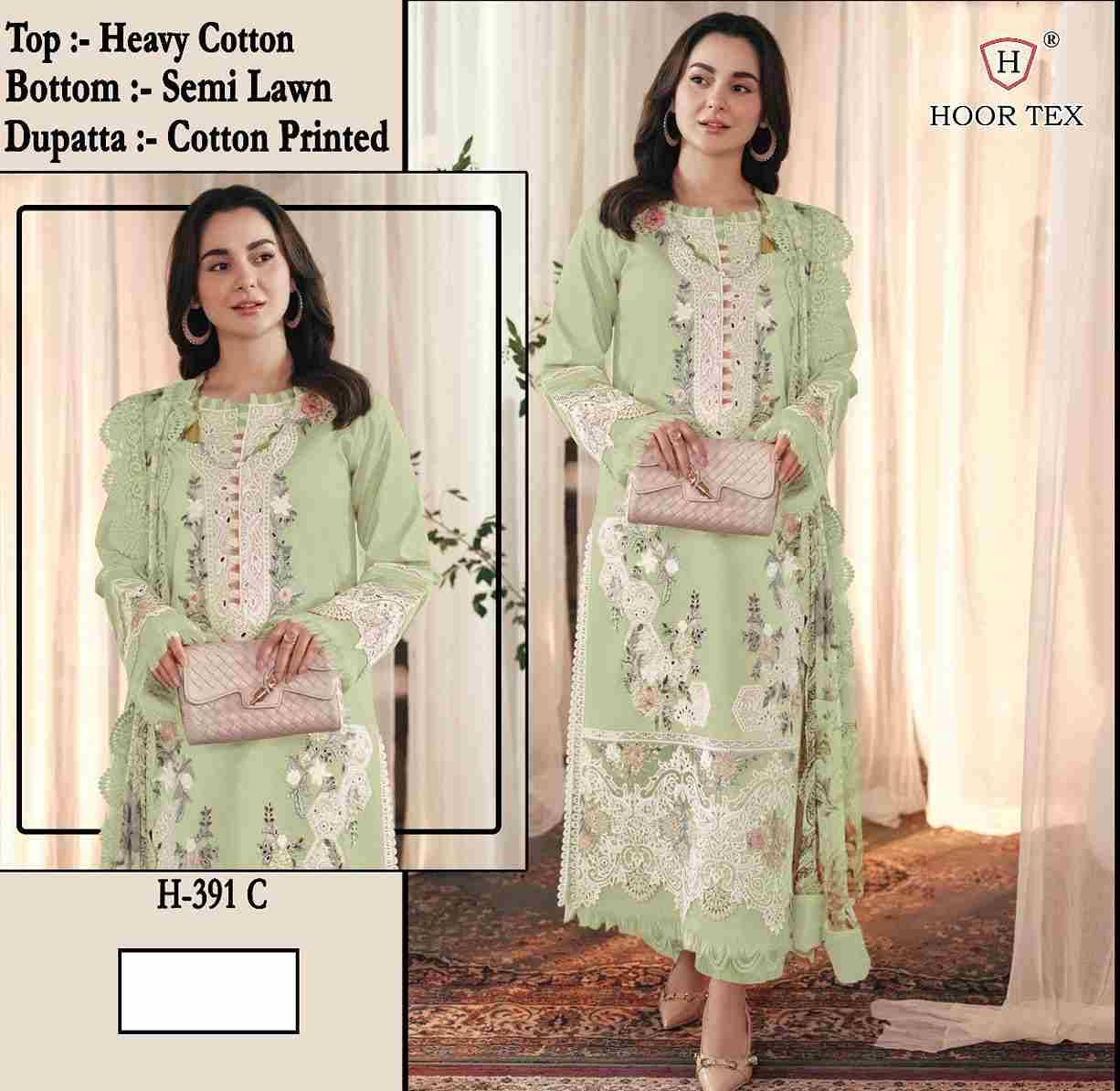 Hoor Tex Hit Design H-391 Colours By Hoor Tex H-391-A To H-391-D Series Designer Festive Pakistani Suits Collection Beautiful Stylish Fancy Colorful Party Wear & Occasional Wear Heavy Cotton With Embroidered Dresses At Wholesale Price
